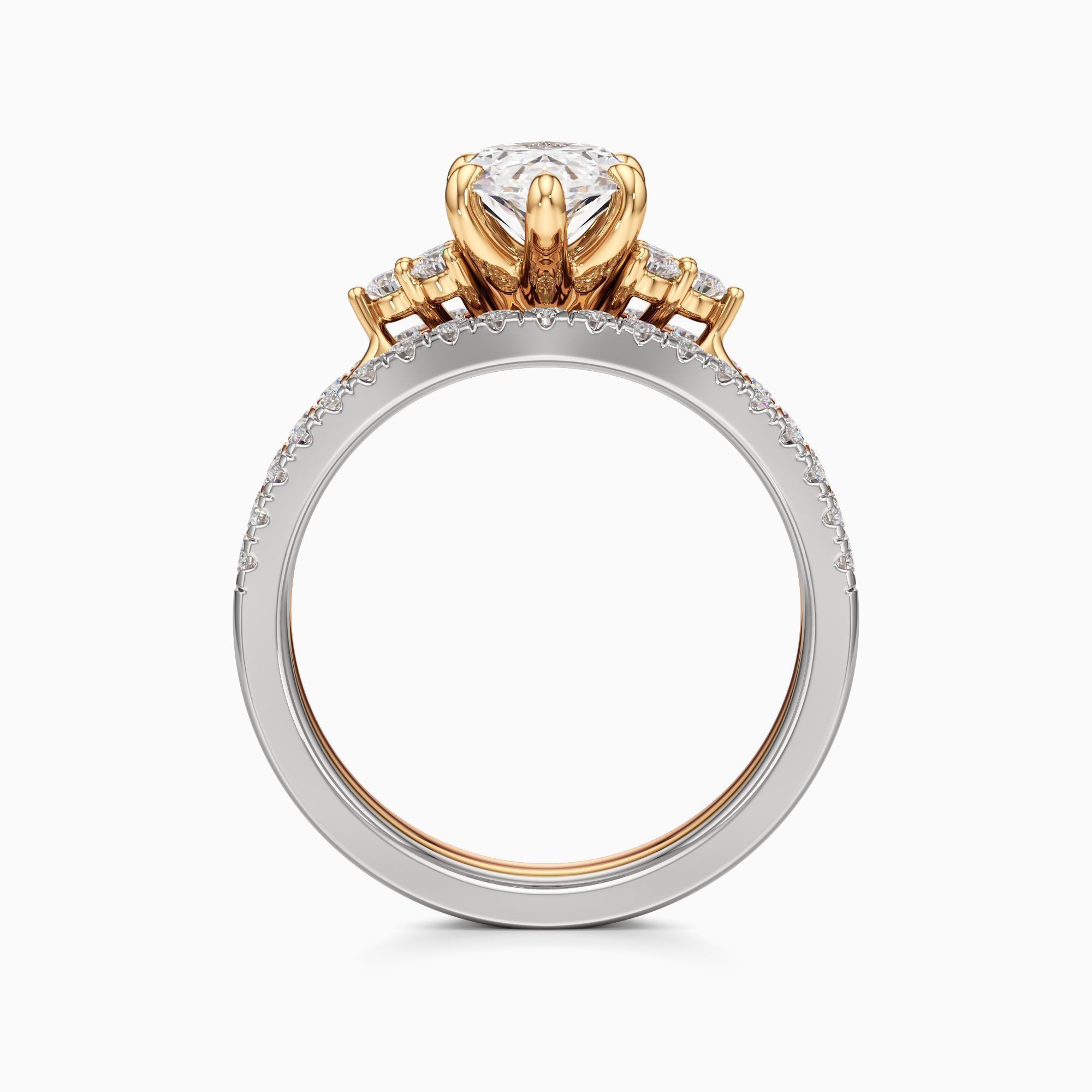 Savannah Natural Diamond Marquise-Cut Engagement Ring with Wedding Bands - Top view – Image 2 of 4