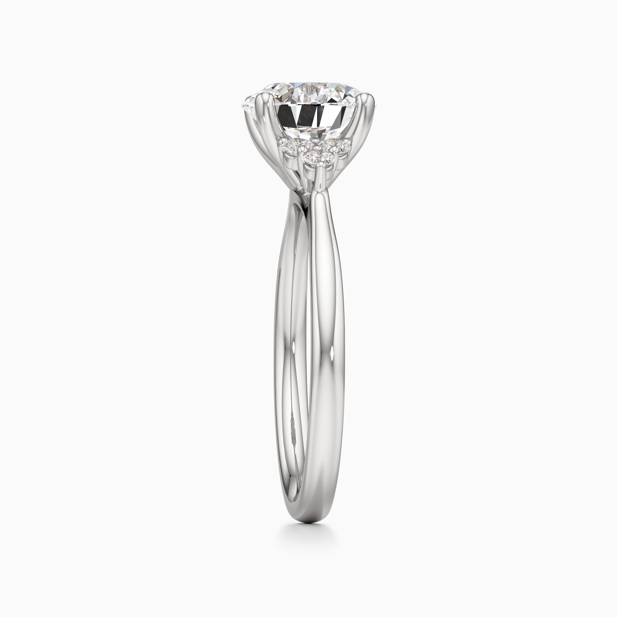 Savannah Lab Grown Diamond Round Engagement Ring - Side view – Image 4 of 4