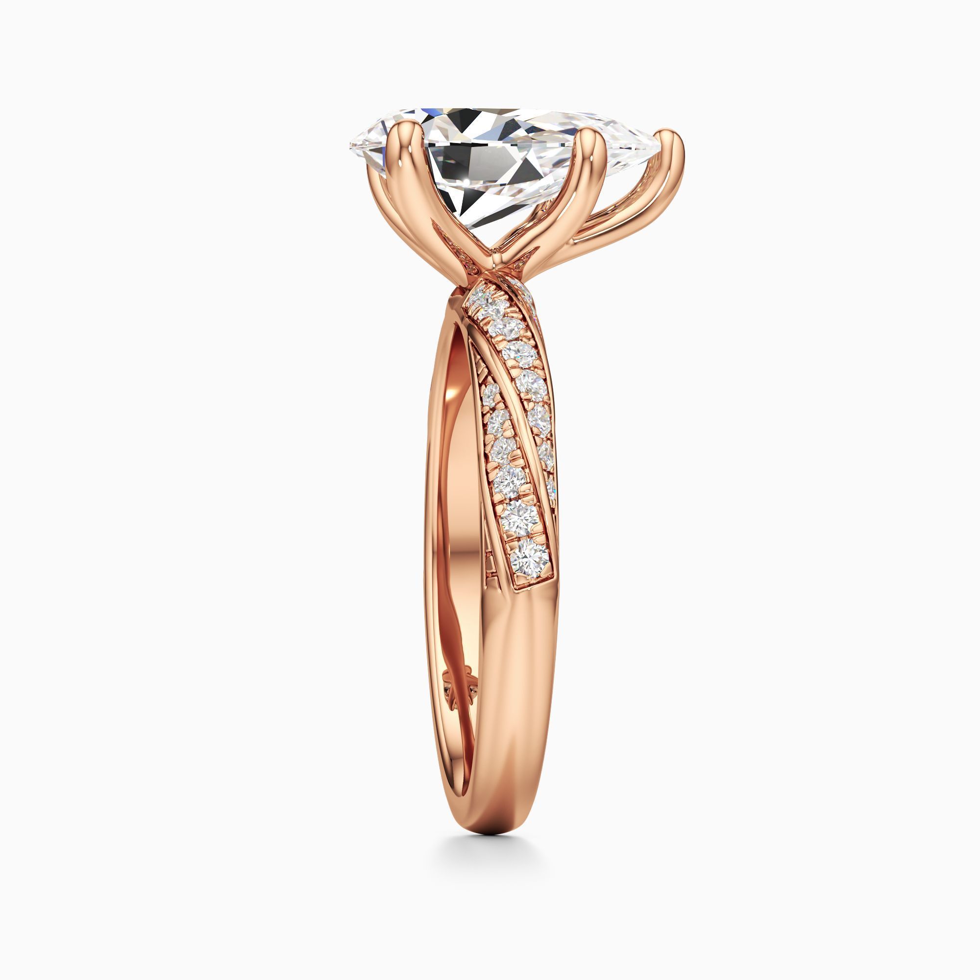 Juliette Lab Grown Diamond Pear-Shaped Engagement Ring - Side view – Image 4 of 4