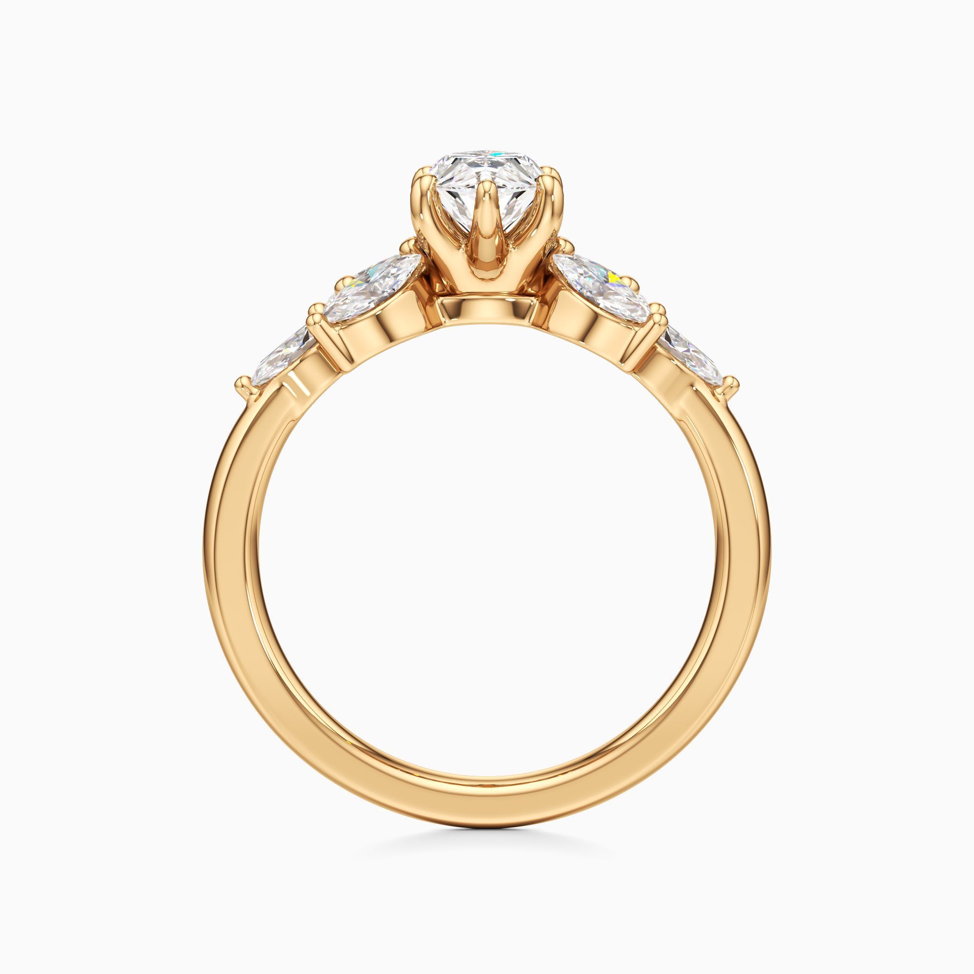 Alexa Lab Grown Diamond Marquise-Cut Engagement Ring - Top view – Image 2 of 4