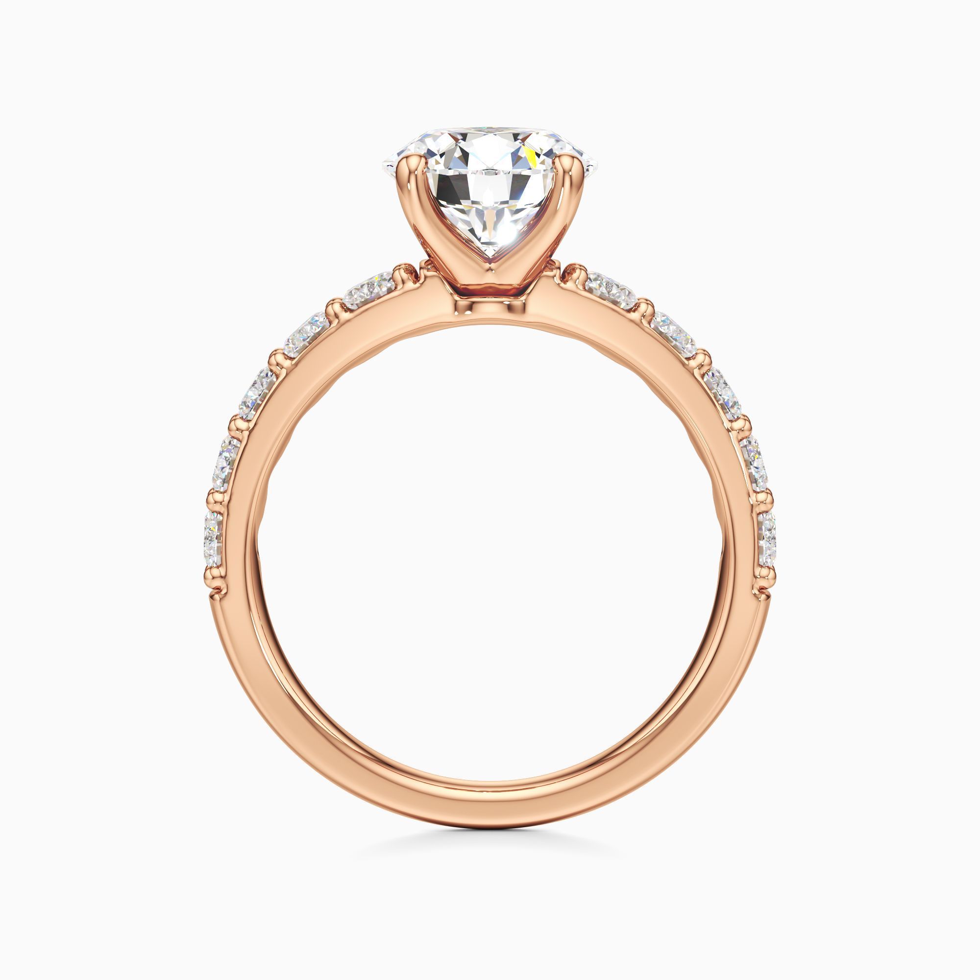 Emory Lab Grown Diamond Round Engagement Ring - Top view – Image 2 of 4