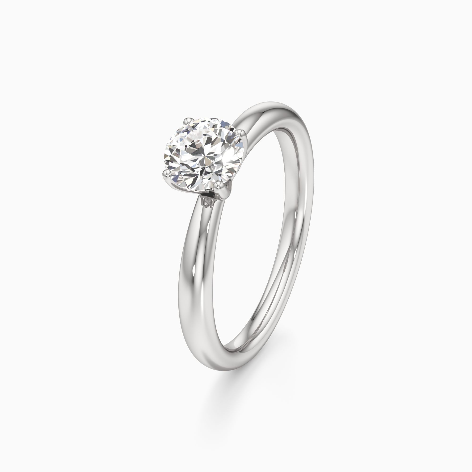 Delta Natural Diamond Round Engagement Ring - Primary view – Image 1 of 4