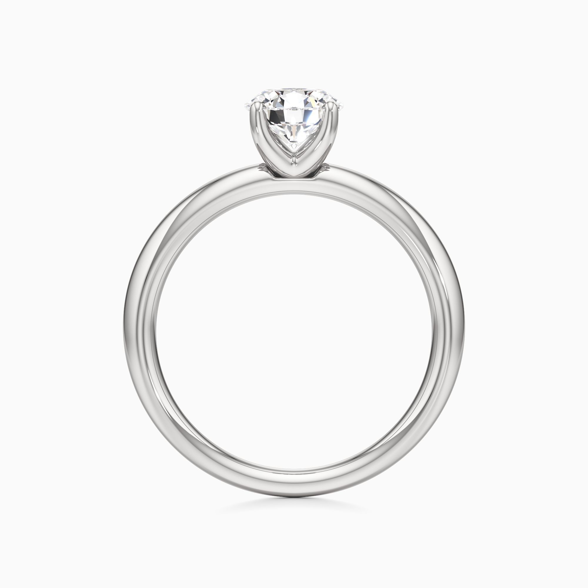 Delta Natural Diamond Round Engagement Ring - Top view – Image 2 of 4