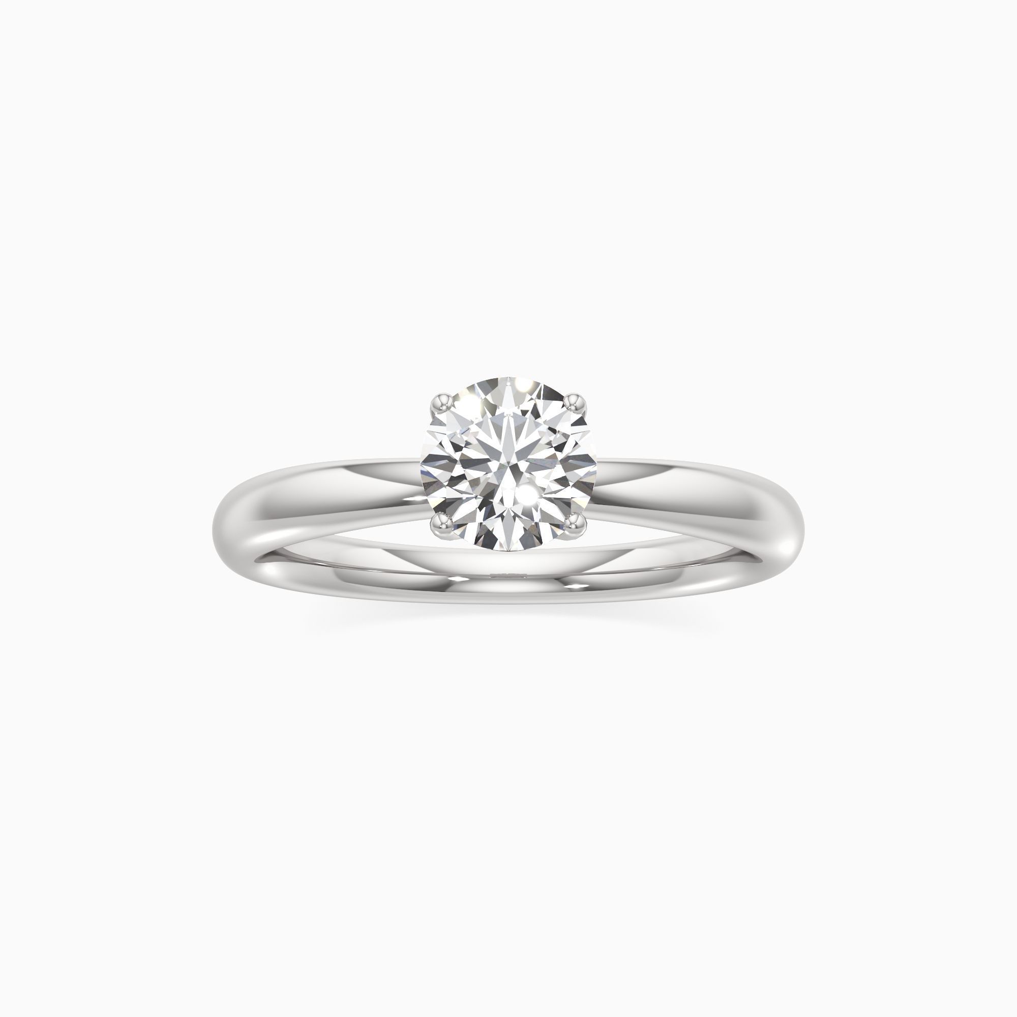 Delta Natural Diamond Round Engagement Ring - Through Finger view – Image 3 of 4