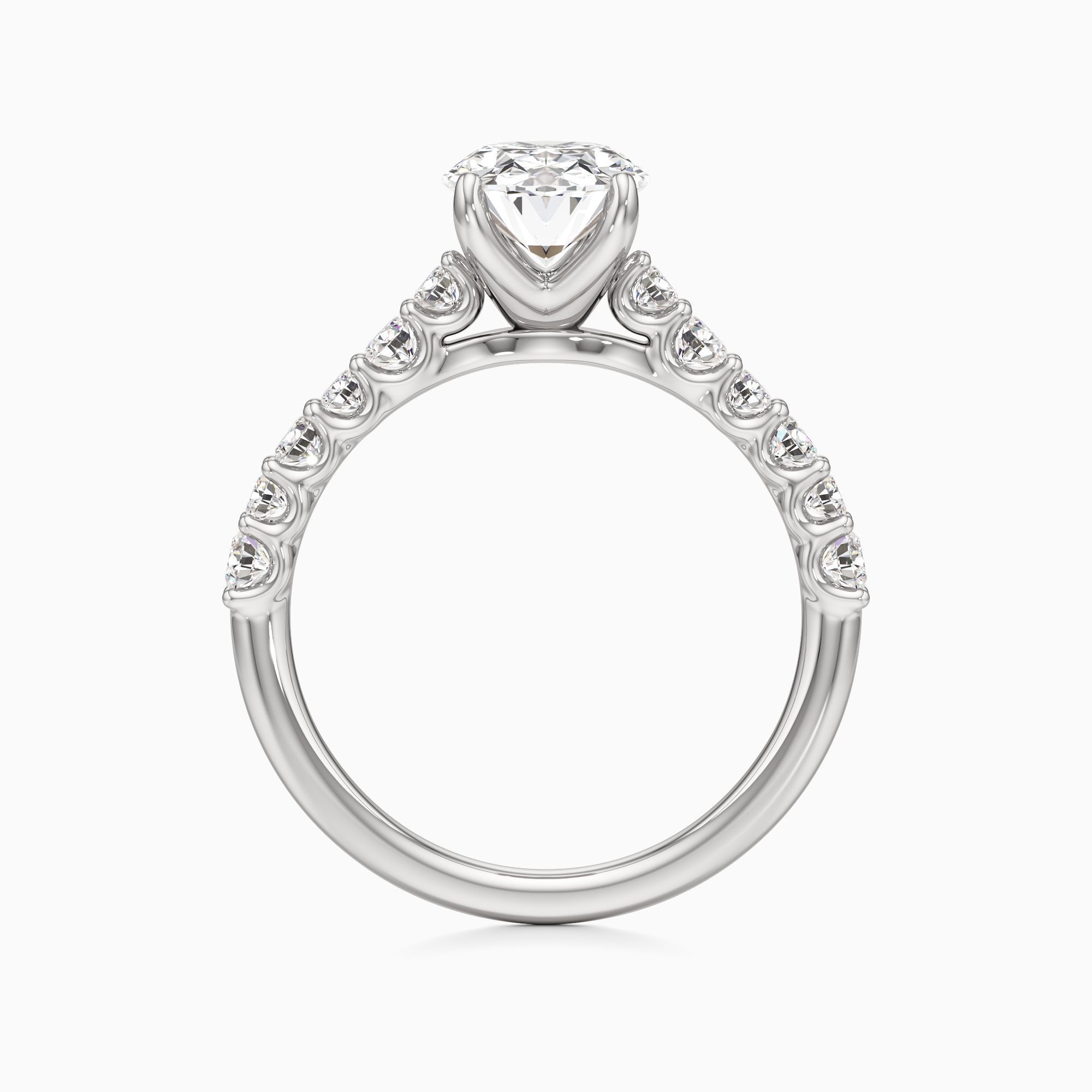 Celeste Lab Grown Diamond Oval Engagement Ring - Top view – Image 2 of 4