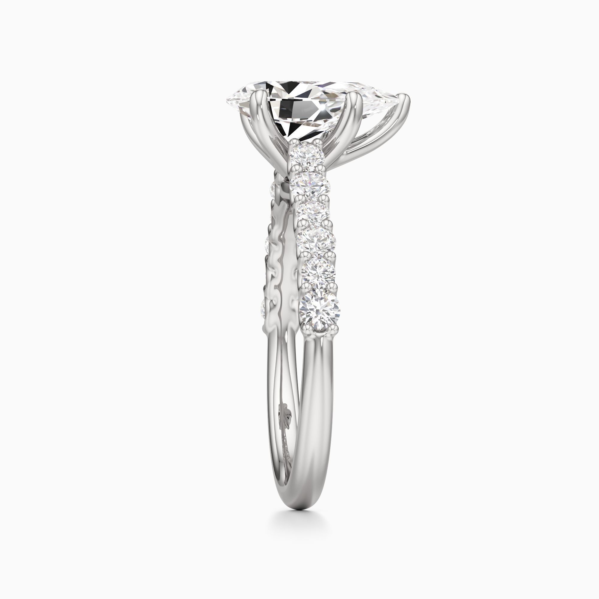 Celeste Lab Grown Diamond Pear-Shaped Engagement Ring - Side view – Image 4 of 4