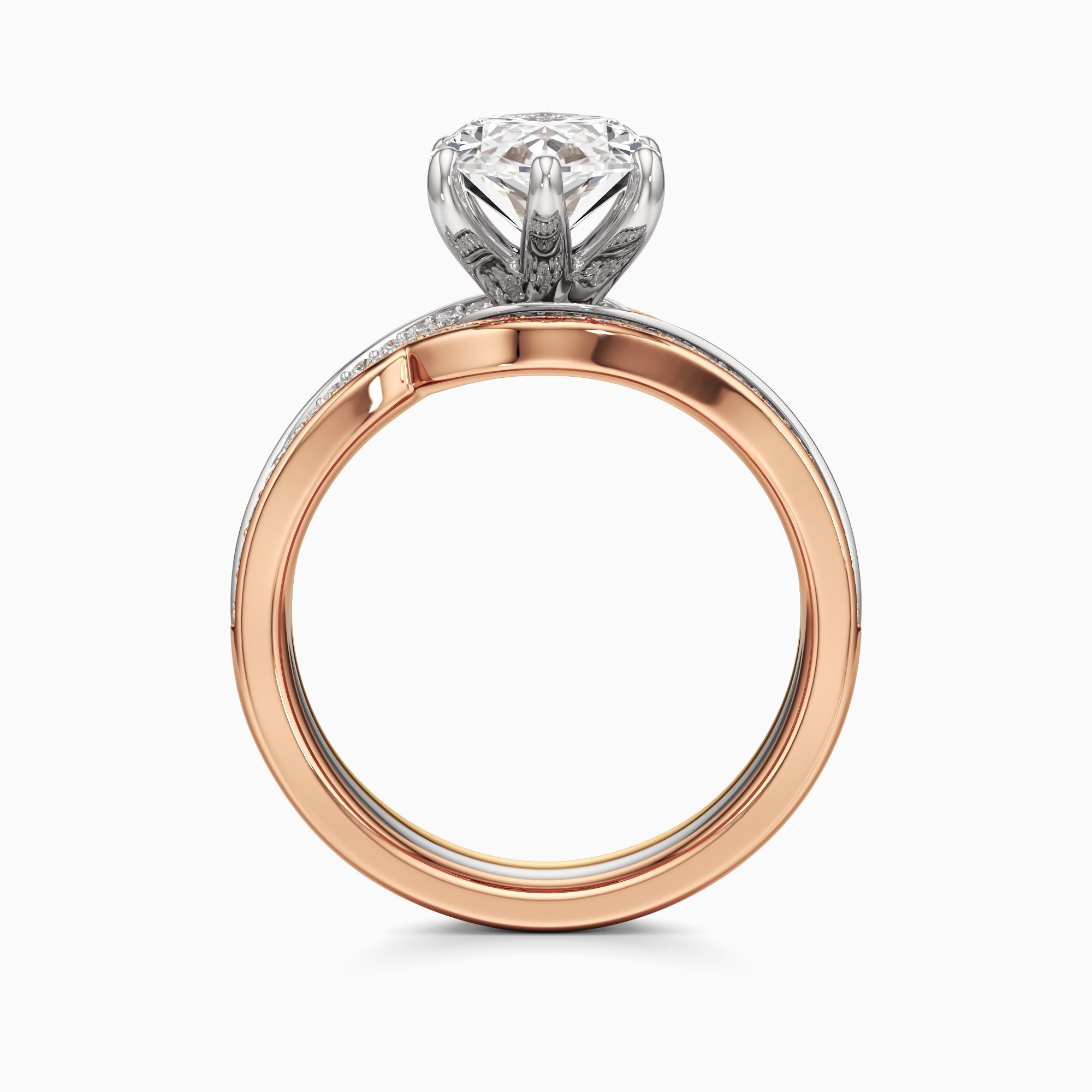 Yara Lab Grown Diamond Marquise-Cut Engagement Ring with Wedding Bands - Top view – Image 2 of 4