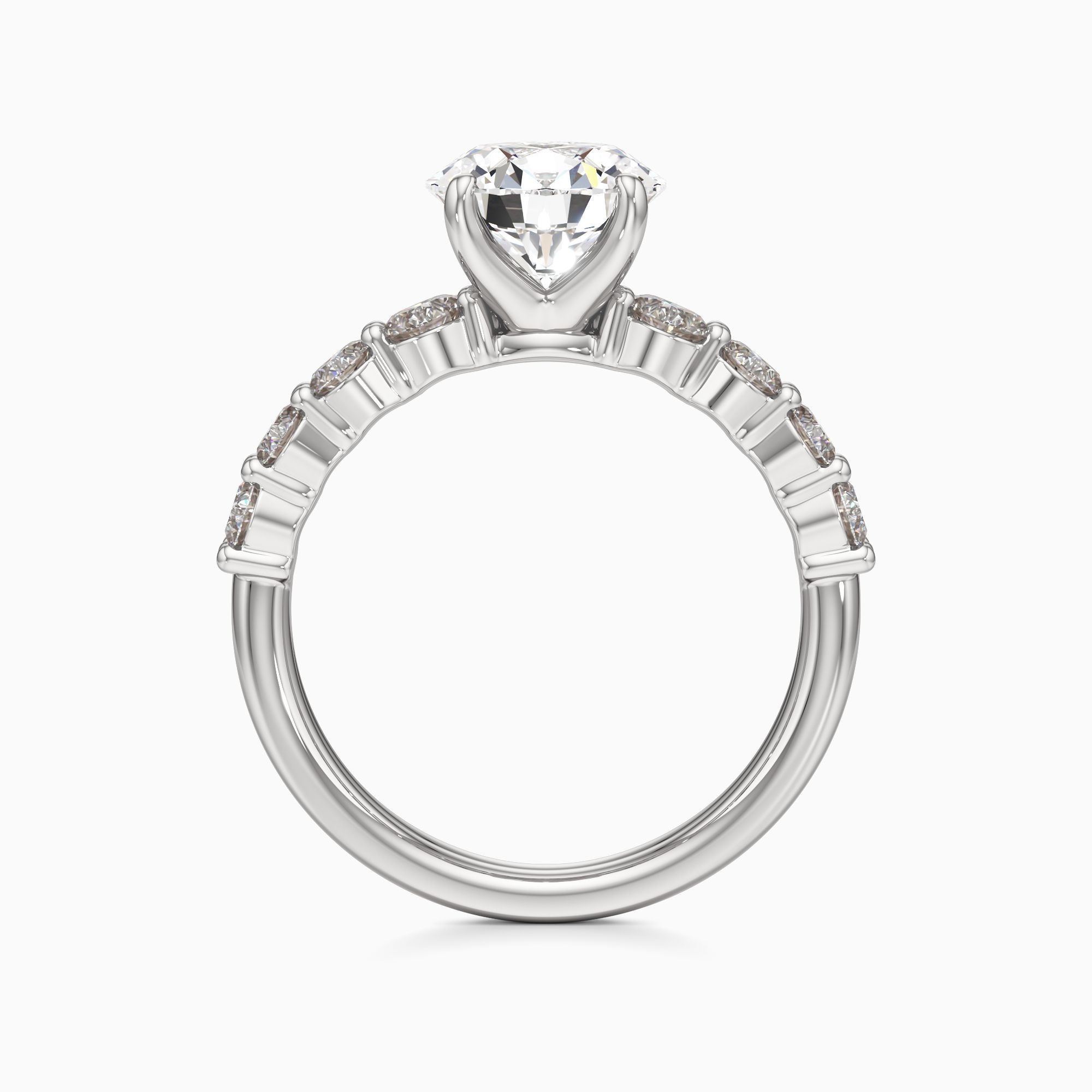 Linda Lab Grown Diamond Round Engagement Ring with Wedding Band - Top view – Image 2 of 4