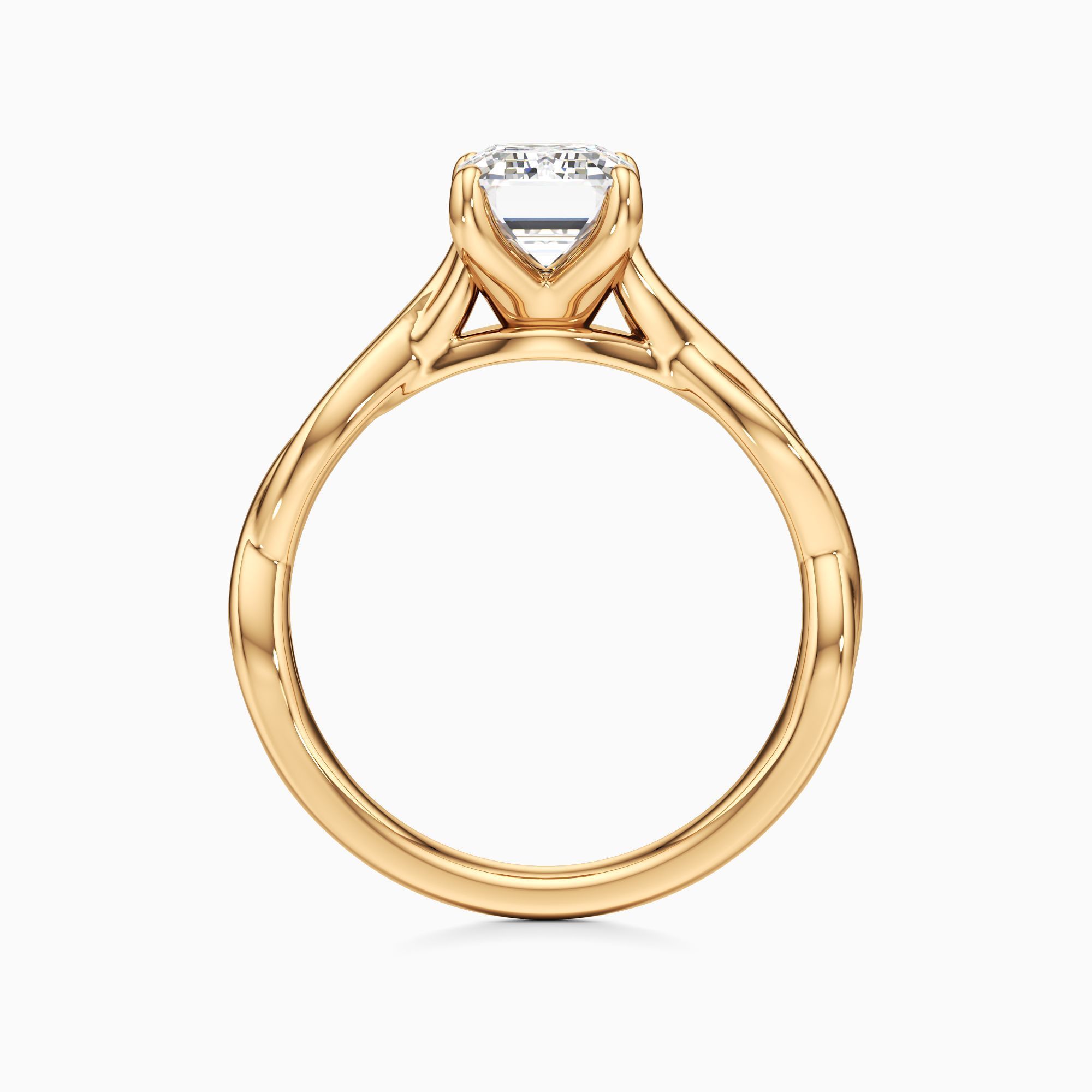 Carmel Lab Grown Diamond Emerald-Cut Engagement Ring - Top view – Image 2 of 4