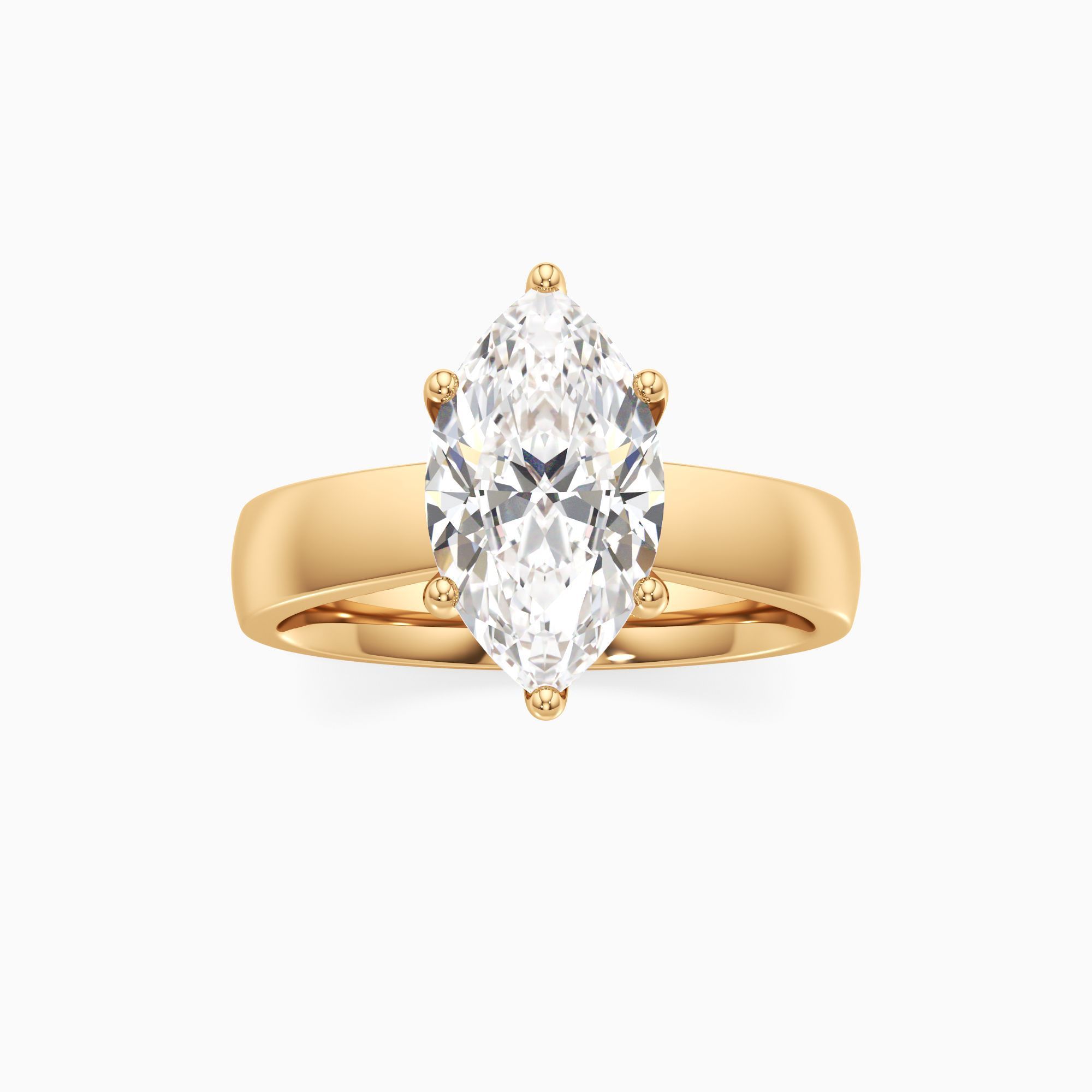 Maren Lab Grown Diamond Marquise-Cut Engagement Ring - Through Finger view – Image 3 of 4