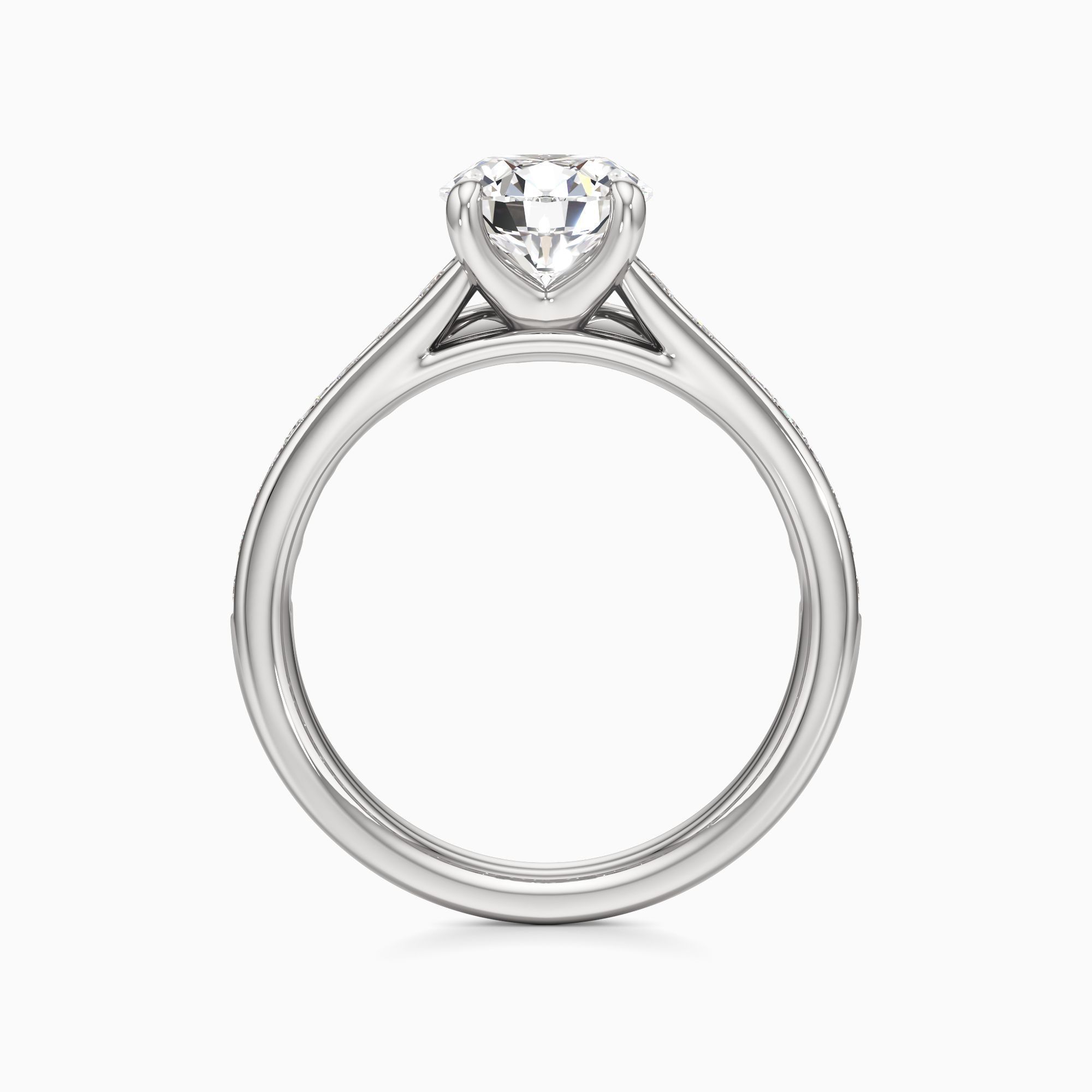 Calypso Lab Grown Diamond Round Engagement Ring with Wedding Band - Top view – Image 2 of 4