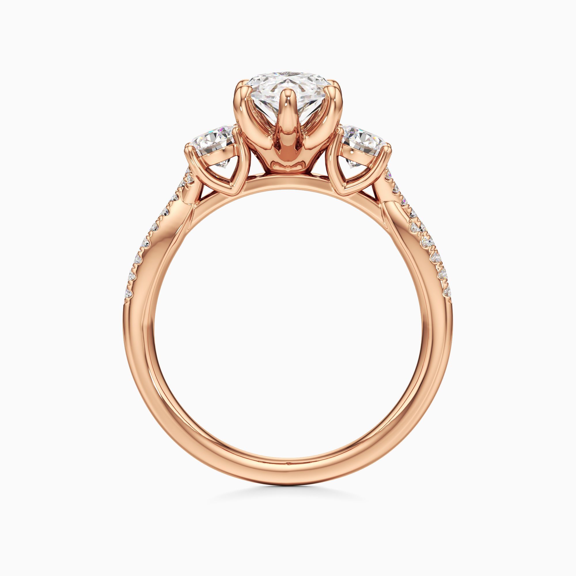 Paola Lab Grown Diamond Marquise-Cut Engagement Ring - Top view – Image 2 of 4