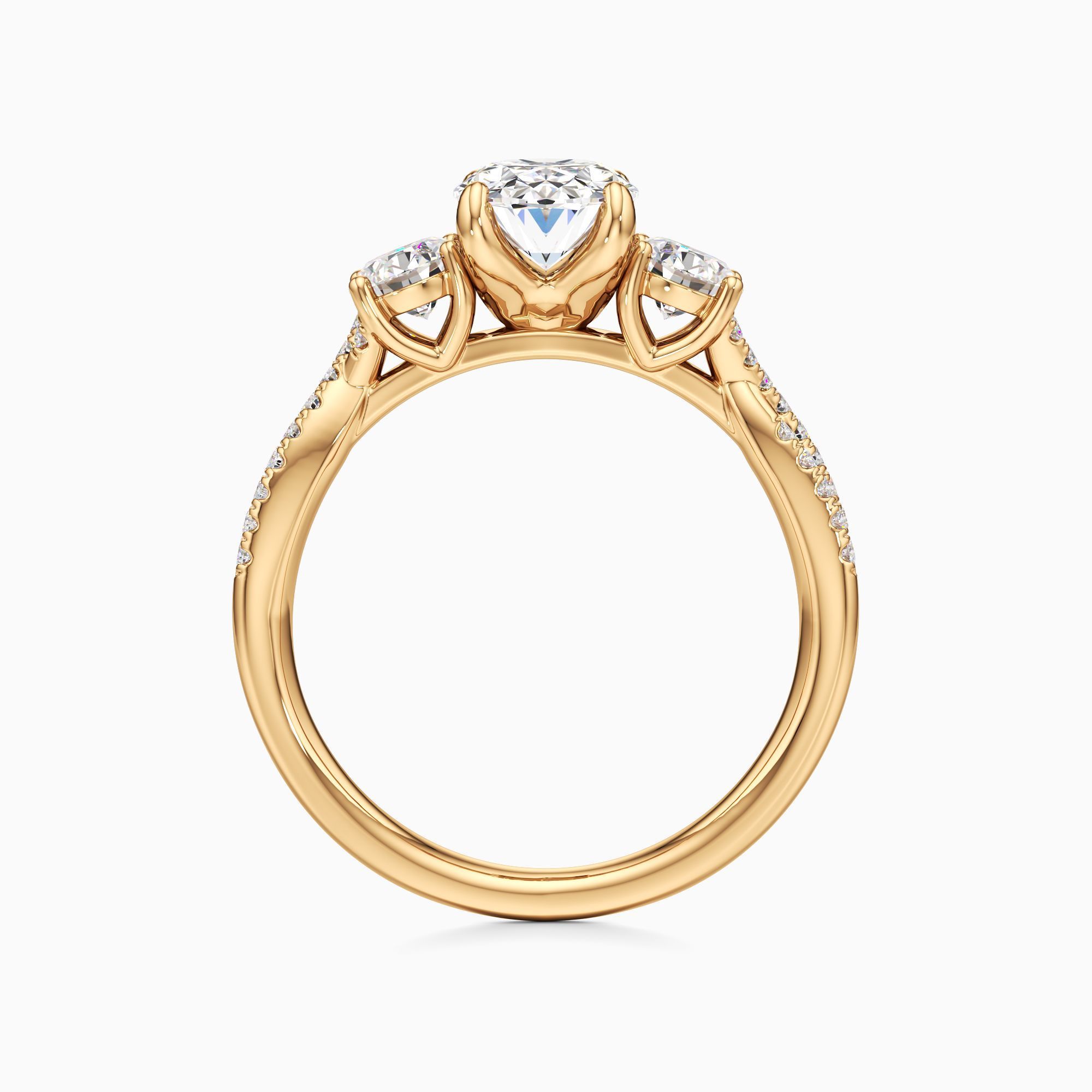 Paola Lab Grown Diamond Oval Engagement Ring - Top view – Image 2 of 4
