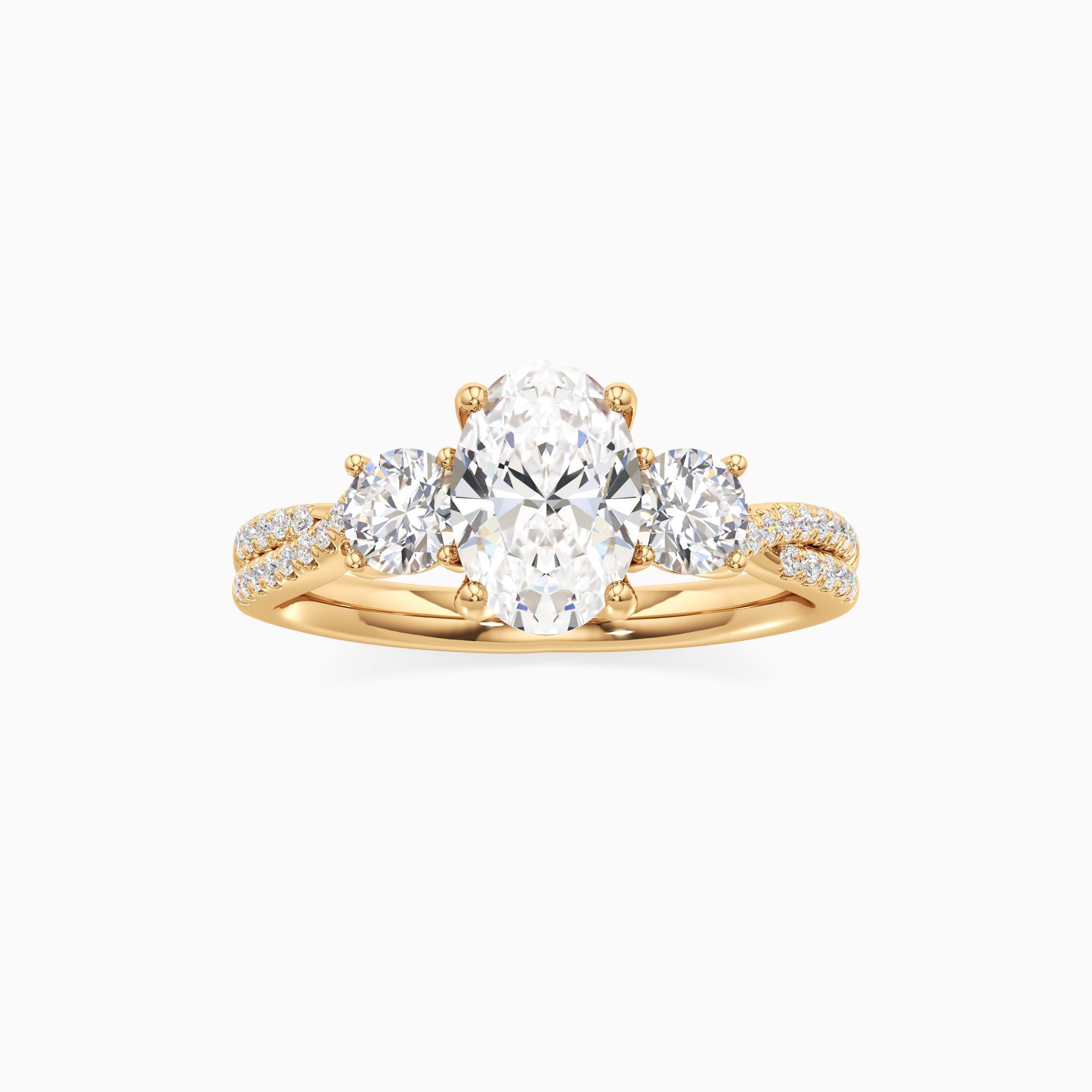 Paola Lab Grown Diamond Oval Engagement Ring - Through Finger view – Image 3 of 4