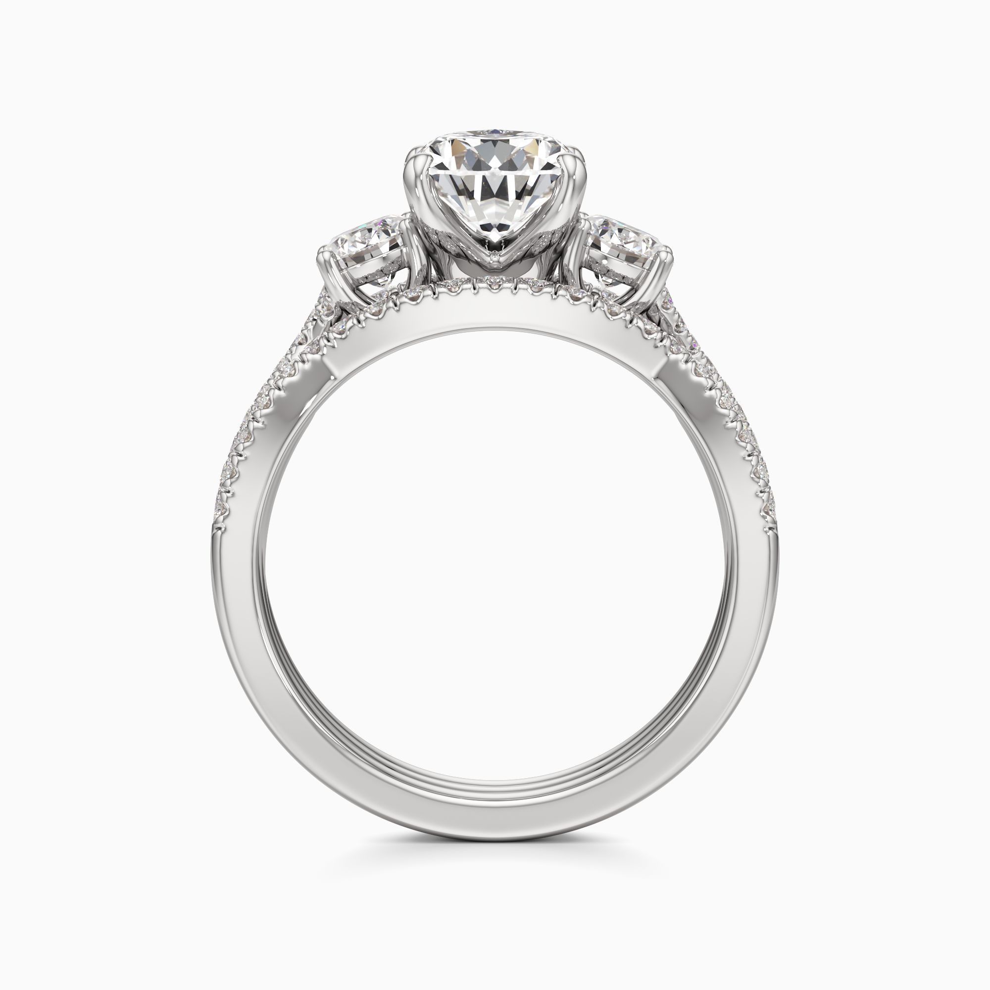 Paola Lab Grown Diamond Pear-Shaped Engagement Ring with Wedding Bands - Top view – Image 2 of 4