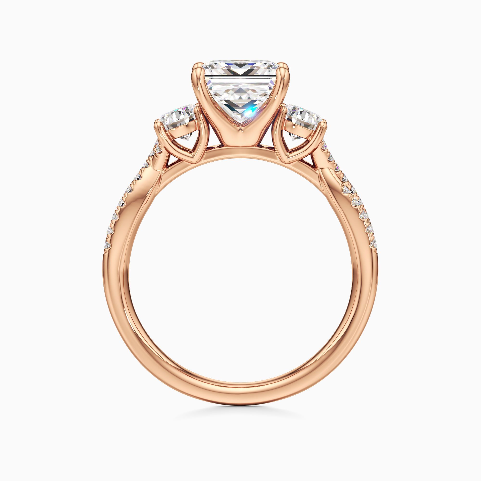 Paola Lab Grown Diamond Princess-Cut Engagement Ring - Top view – Image 2 of 4