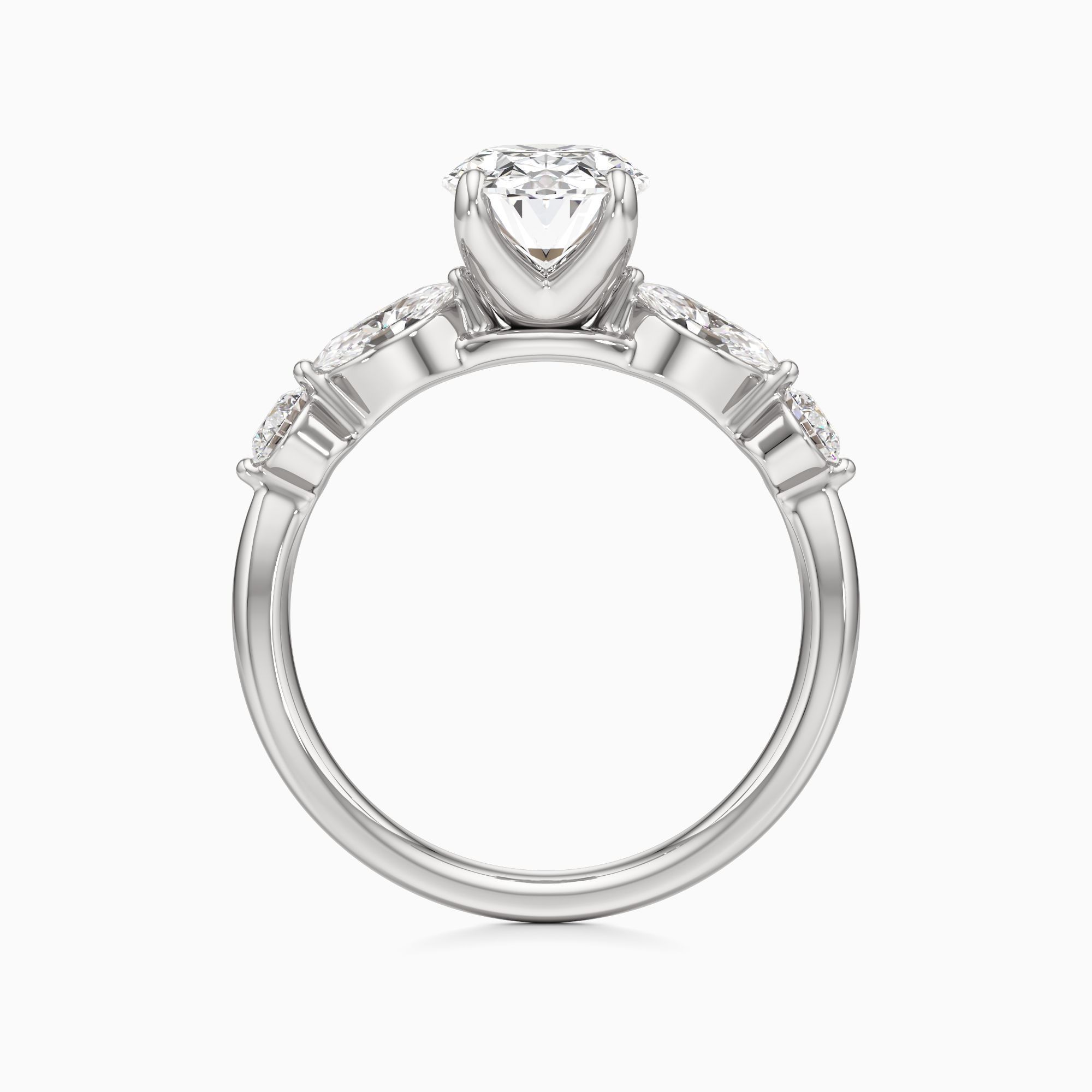 Calista Lab Grown Diamond Oval Engagement Ring - Top view – Image 2 of 4