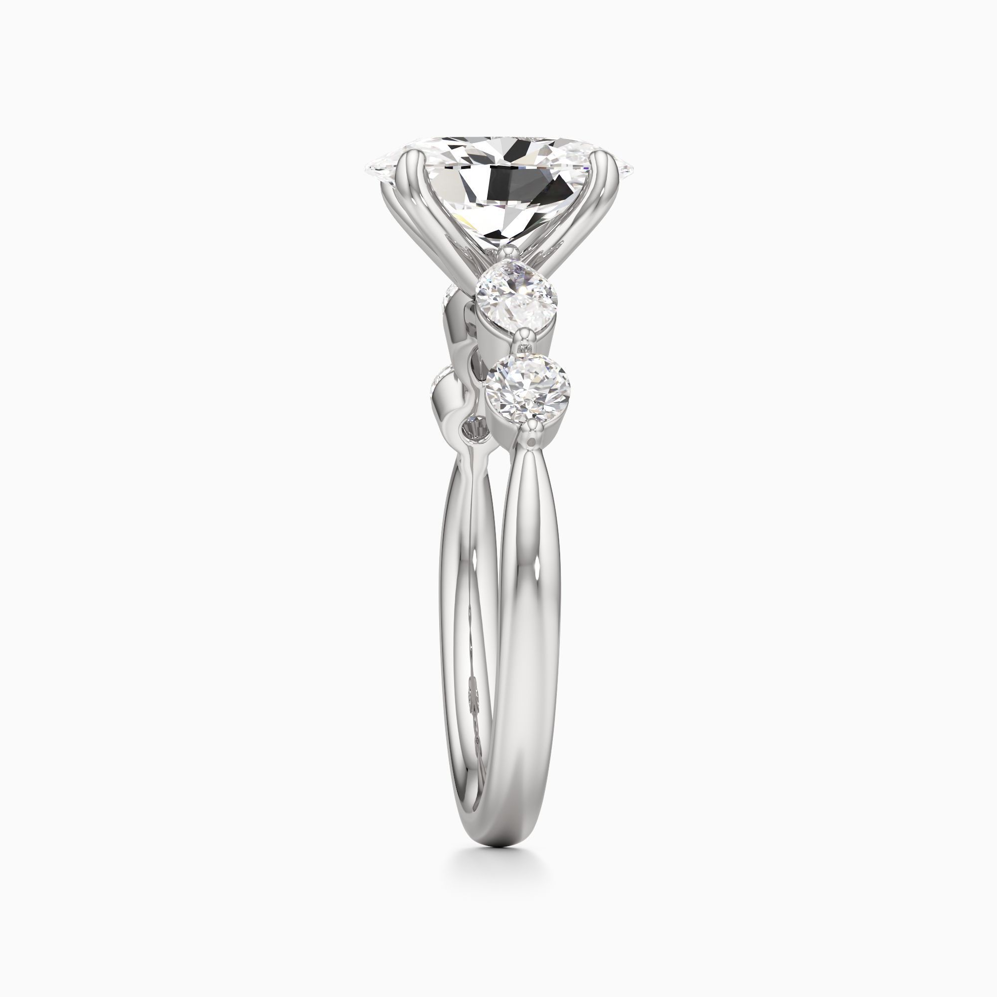 Calista Lab Grown Diamond Oval Engagement Ring - Side view – Image 4 of 4