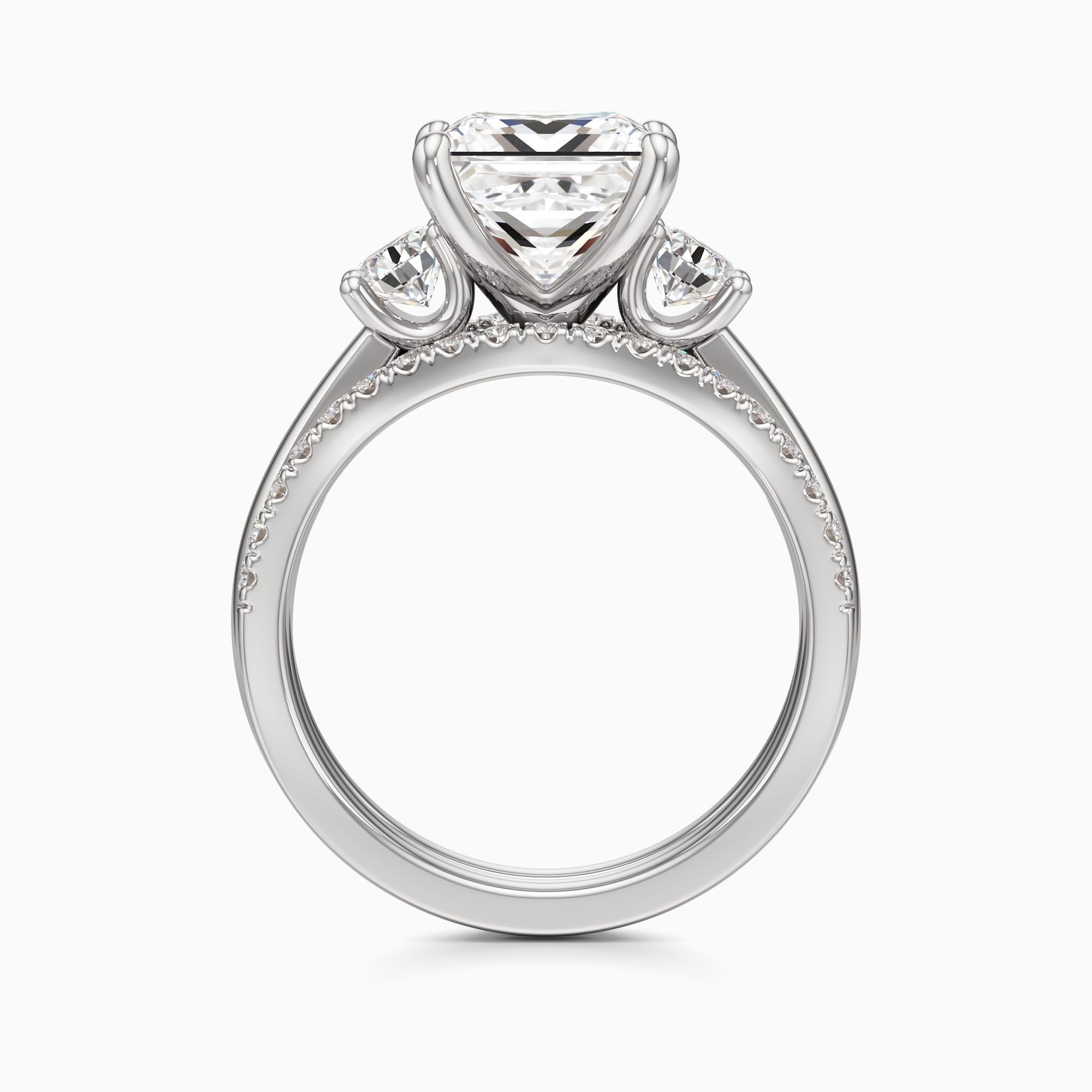 Bristol Lab Grown Diamond Princess-Cut Engagement Ring with Wedding Bands - Top view – Image 2 of 4