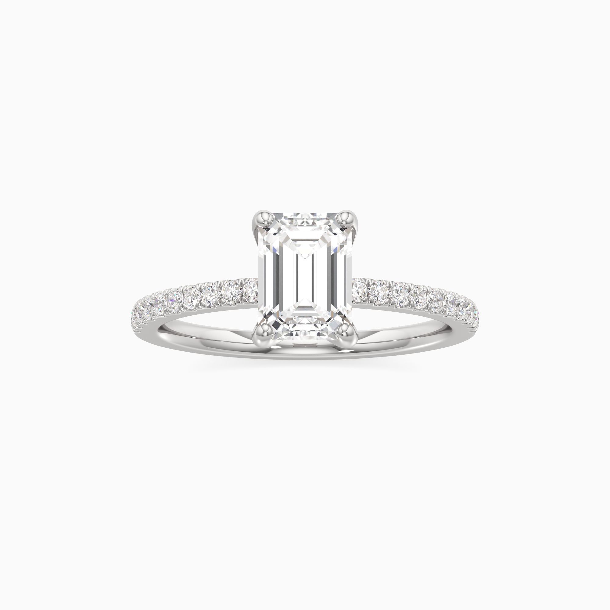 Christina Lab Grown Diamond Emerald-Cut Engagement Ring - Through Finger view – Image 3 of 4
