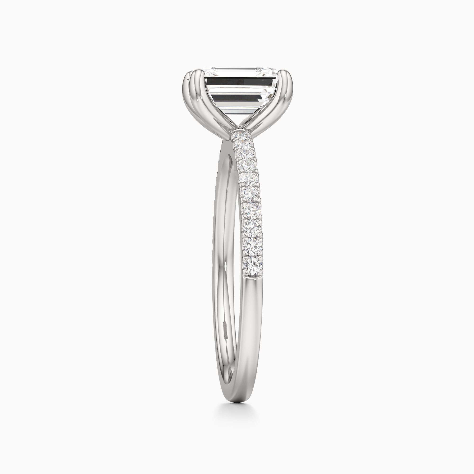 Christina Lab Grown Diamond Emerald-Cut Engagement Ring - Side view – Image 4 of 4