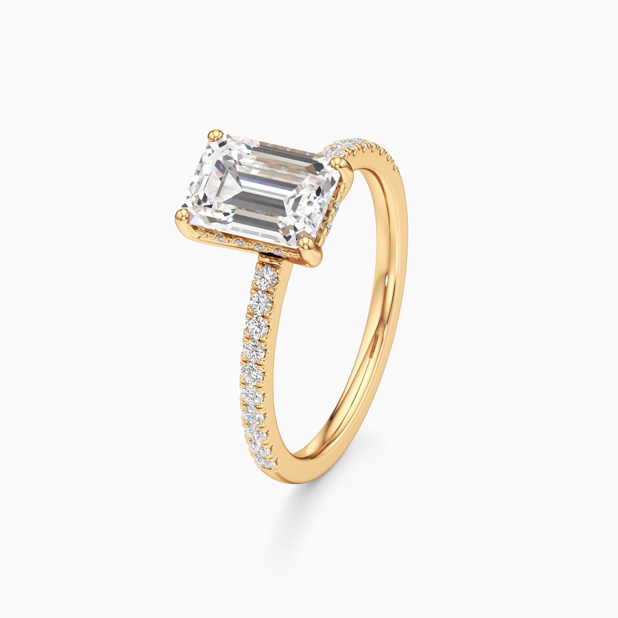 Christina Hidden Halo Lab Grown Diamond Emerald-Cut Engagement Ring - Primary view – Image 1 of 4