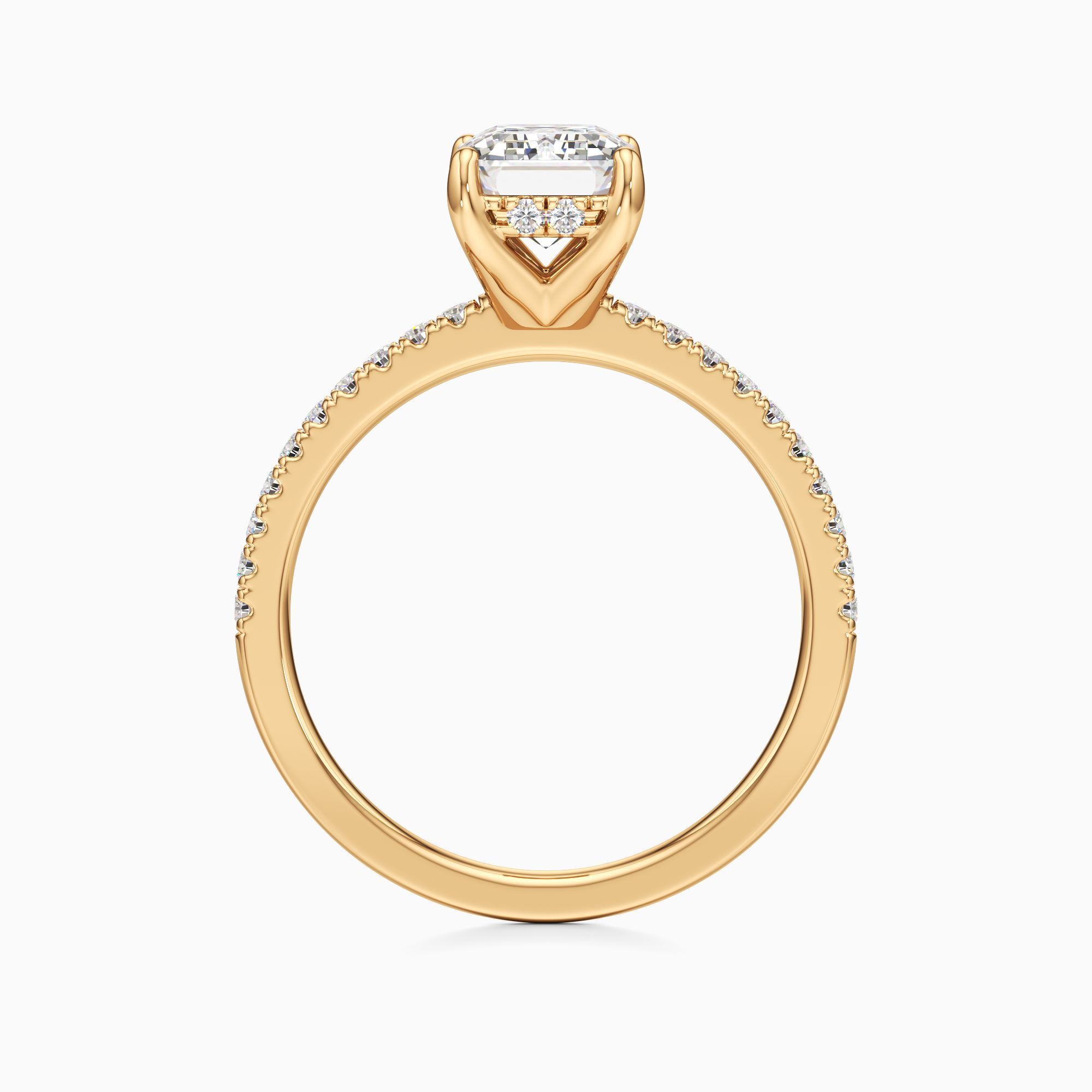 Christina Hidden Halo Lab Grown Diamond Emerald-Cut Engagement Ring - Top view – Image 2 of 4