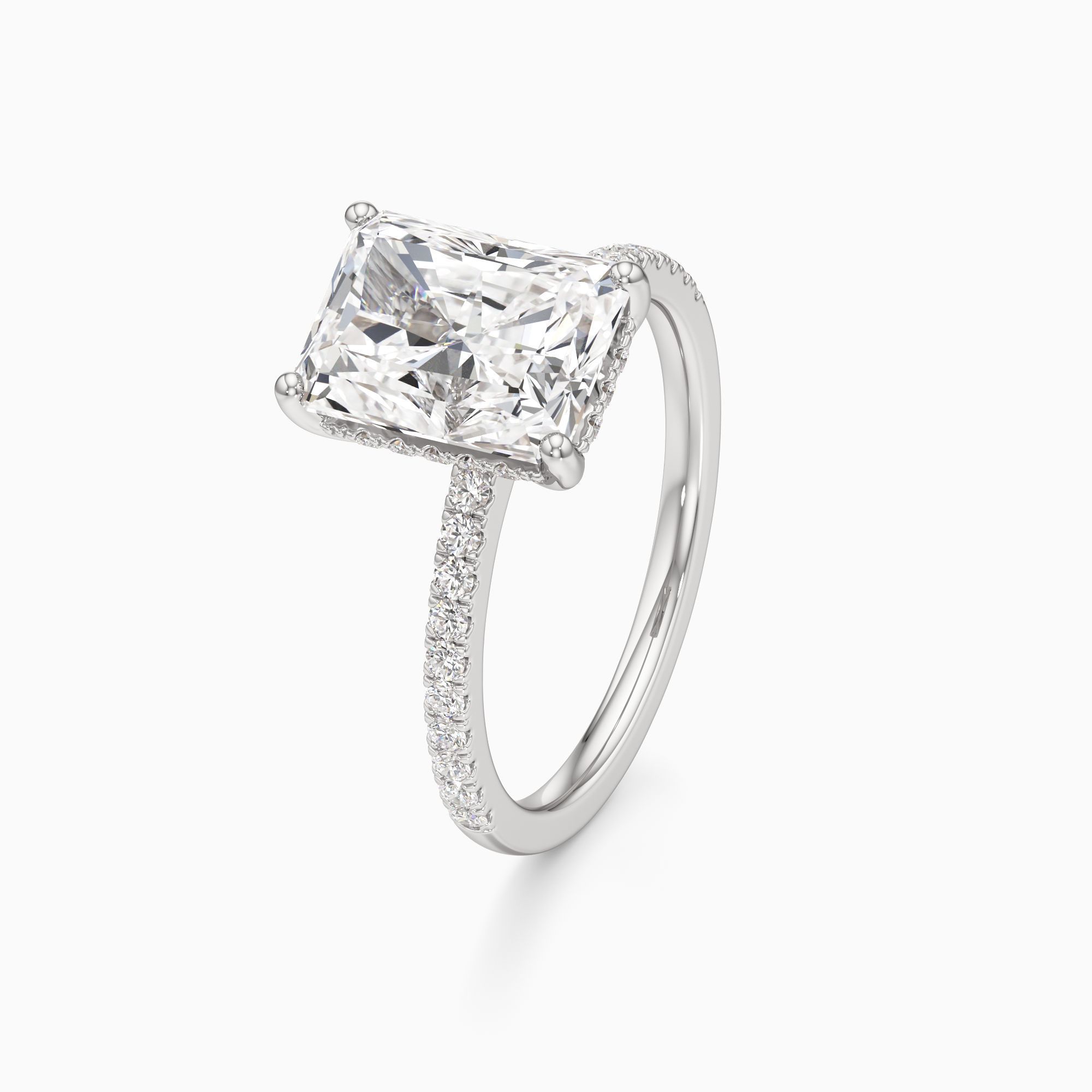 Christina Hidden Halo Lab Grown Diamond Radiant-Cut Engagement Ring - Primary view – Image 1 of 4