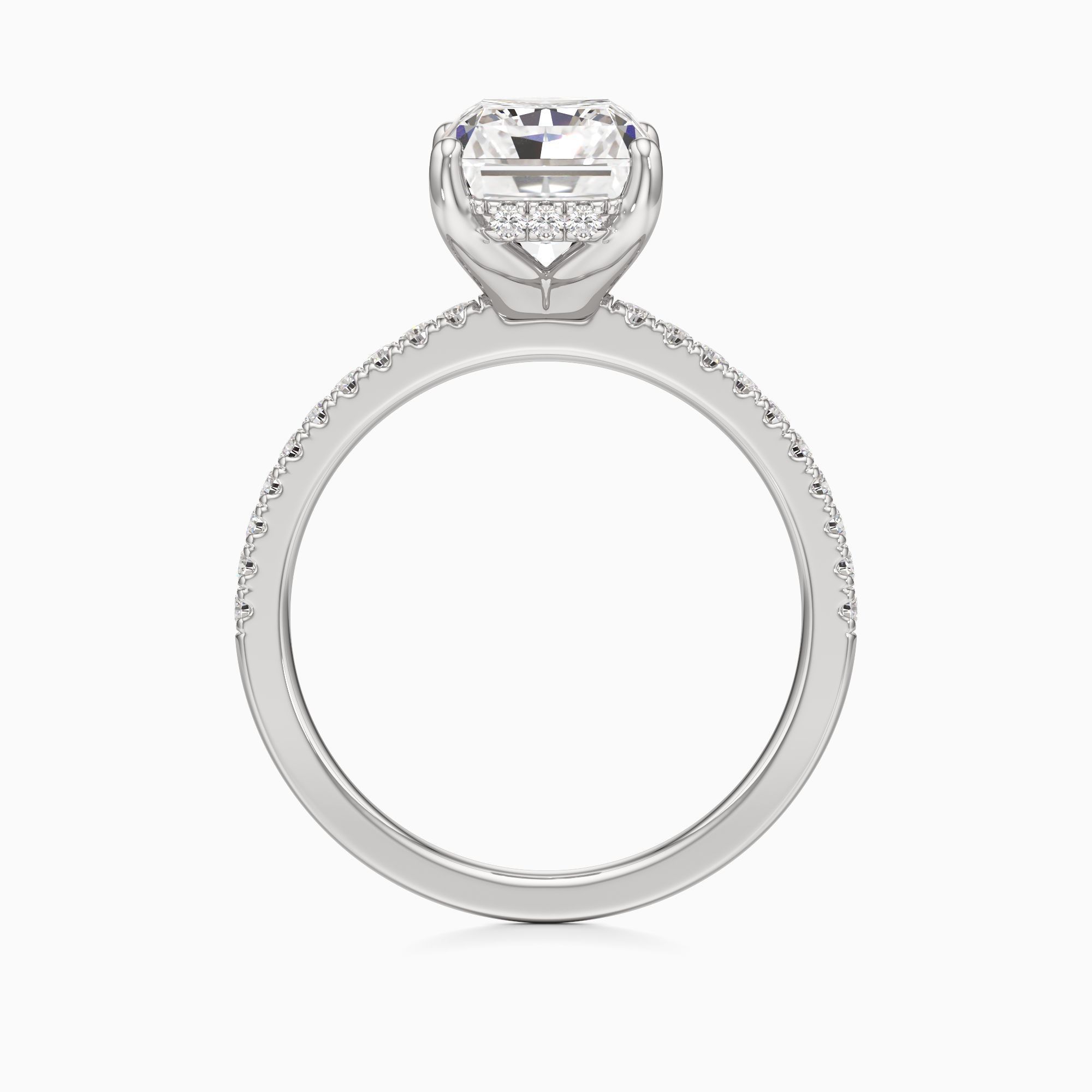 Christina Hidden Halo Lab Grown Diamond Radiant-Cut Engagement Ring - Top view – Image 2 of 4
