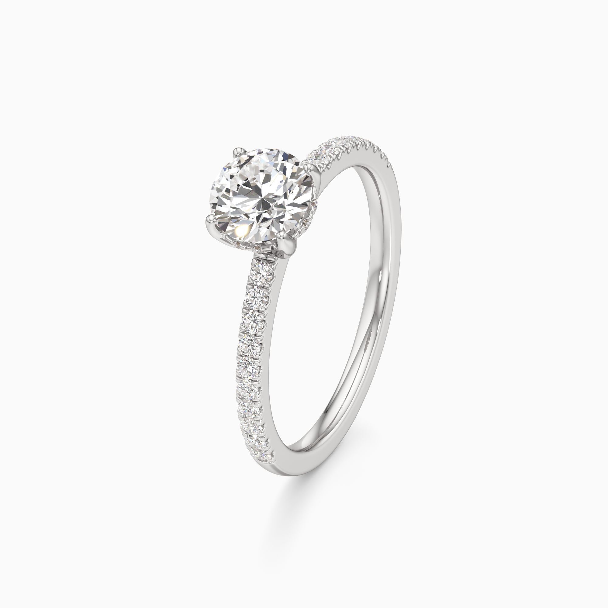 Christina Hidden Halo Natural Diamond Round Engagement Ring - Primary view – Image 1 of 4