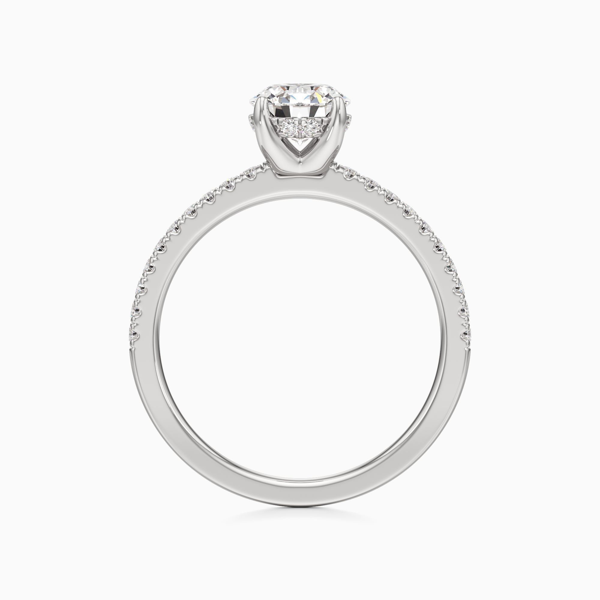 Christina Hidden Halo Natural Diamond Round Engagement Ring - Top view – Image 2 of 4