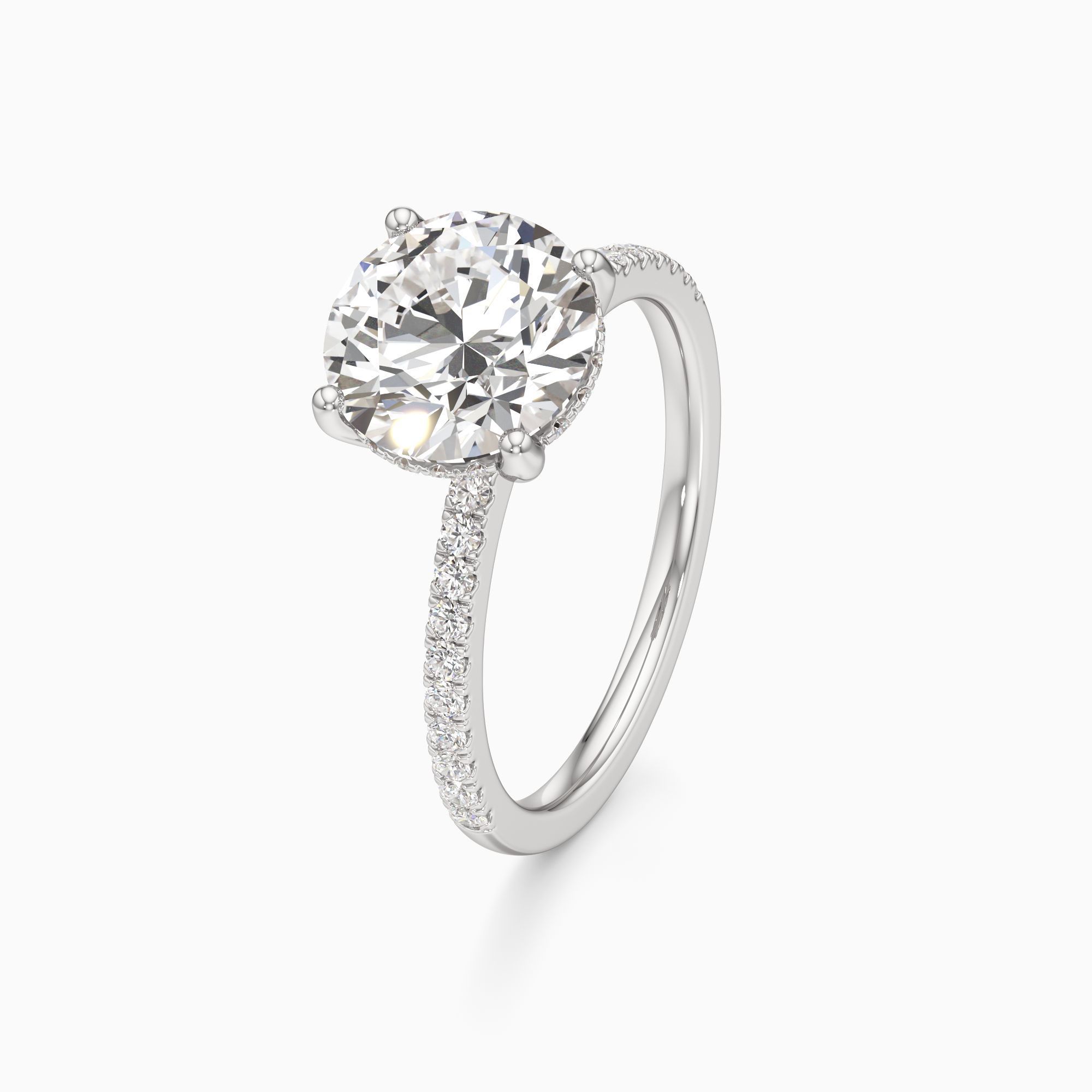 Christina Hidden Halo Lab Grown Diamond Round Engagement Ring - Primary view – Image 1 of 4