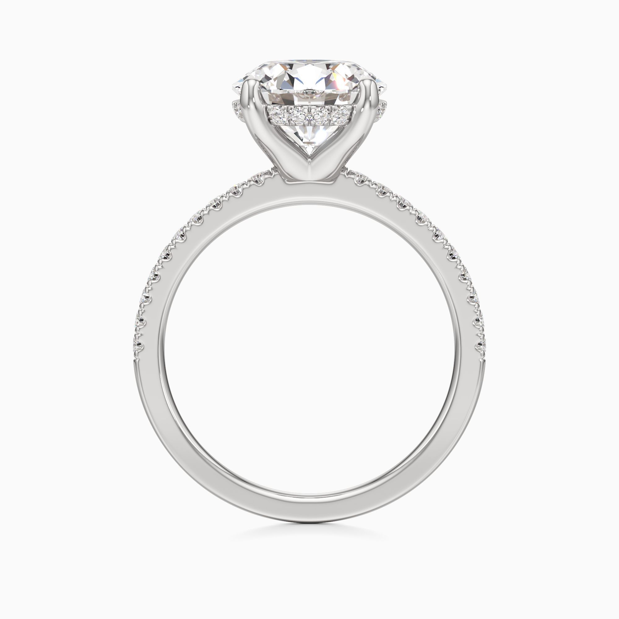 Christina Hidden Halo Lab Grown Diamond Round Engagement Ring - Top view – Image 2 of 4
