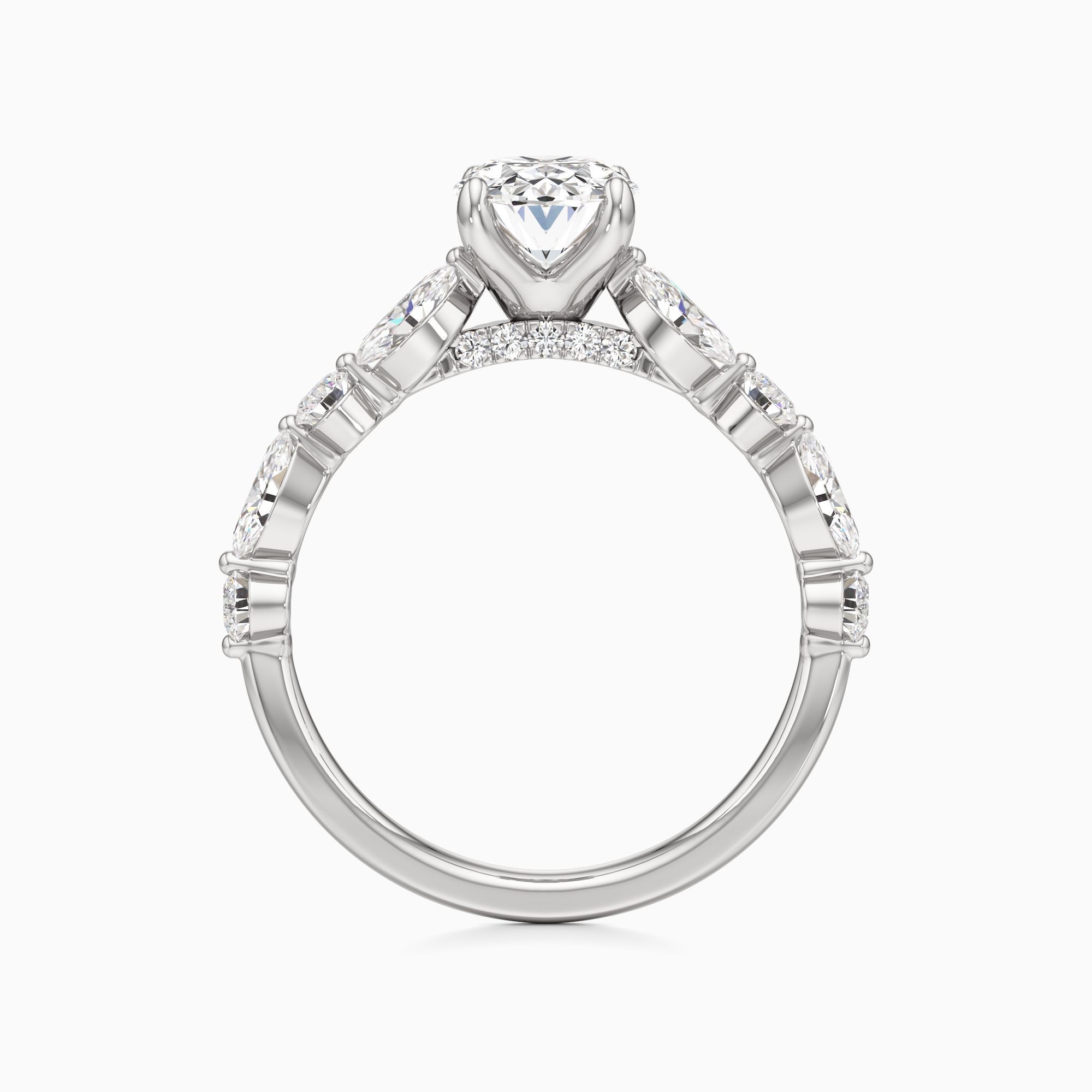 Lila Lab Grown Diamond Oval Engagement Ring - Top view – Image 2 of 4