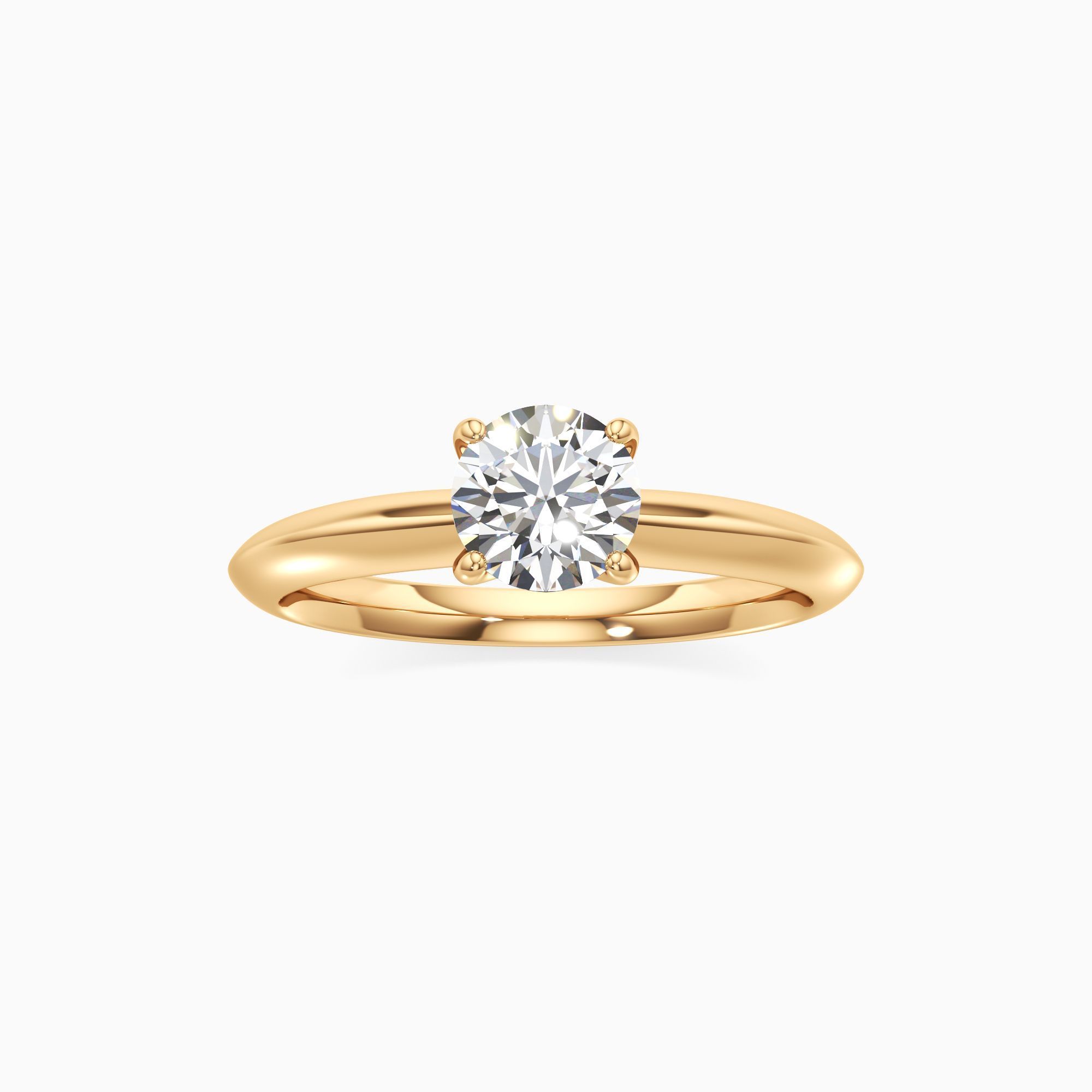 Gigi Lab Grown Diamond Round Engagement Ring - Through Finger view – Image 3 of 4