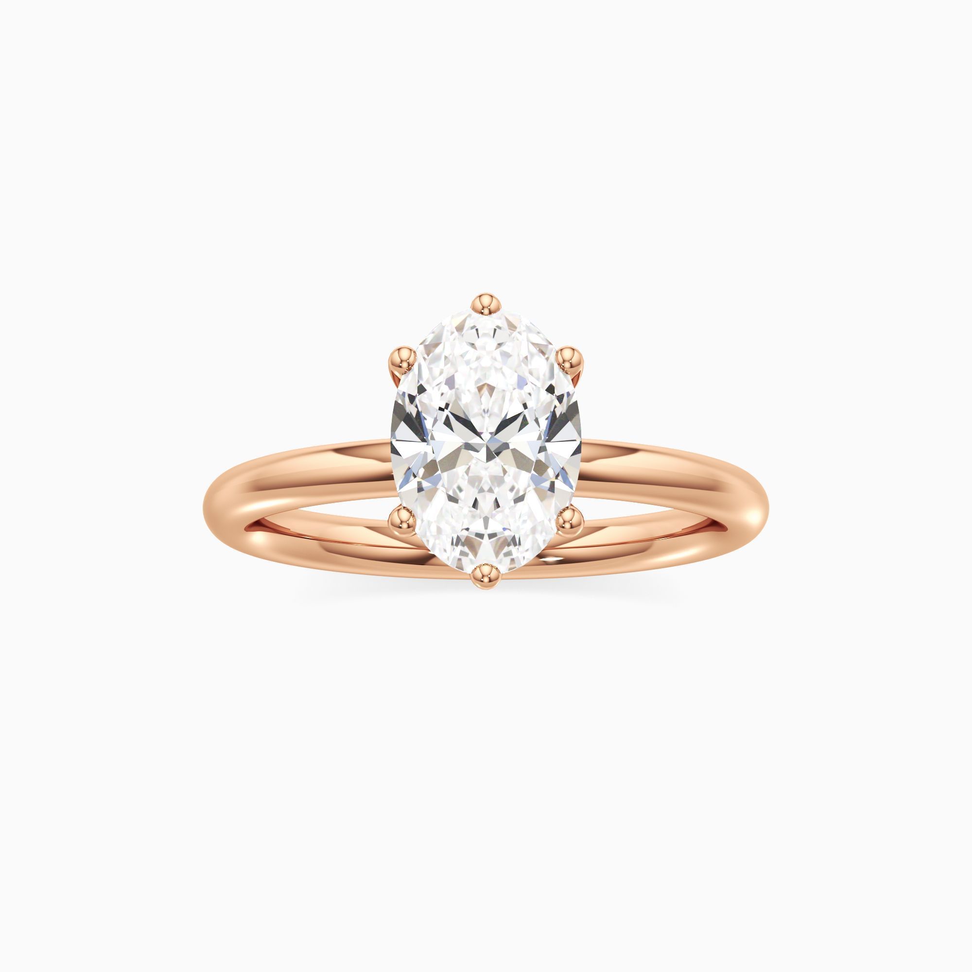 Dakota Lab Grown Diamond Oval Engagement Ring - Through Finger view – Image 3 of 4