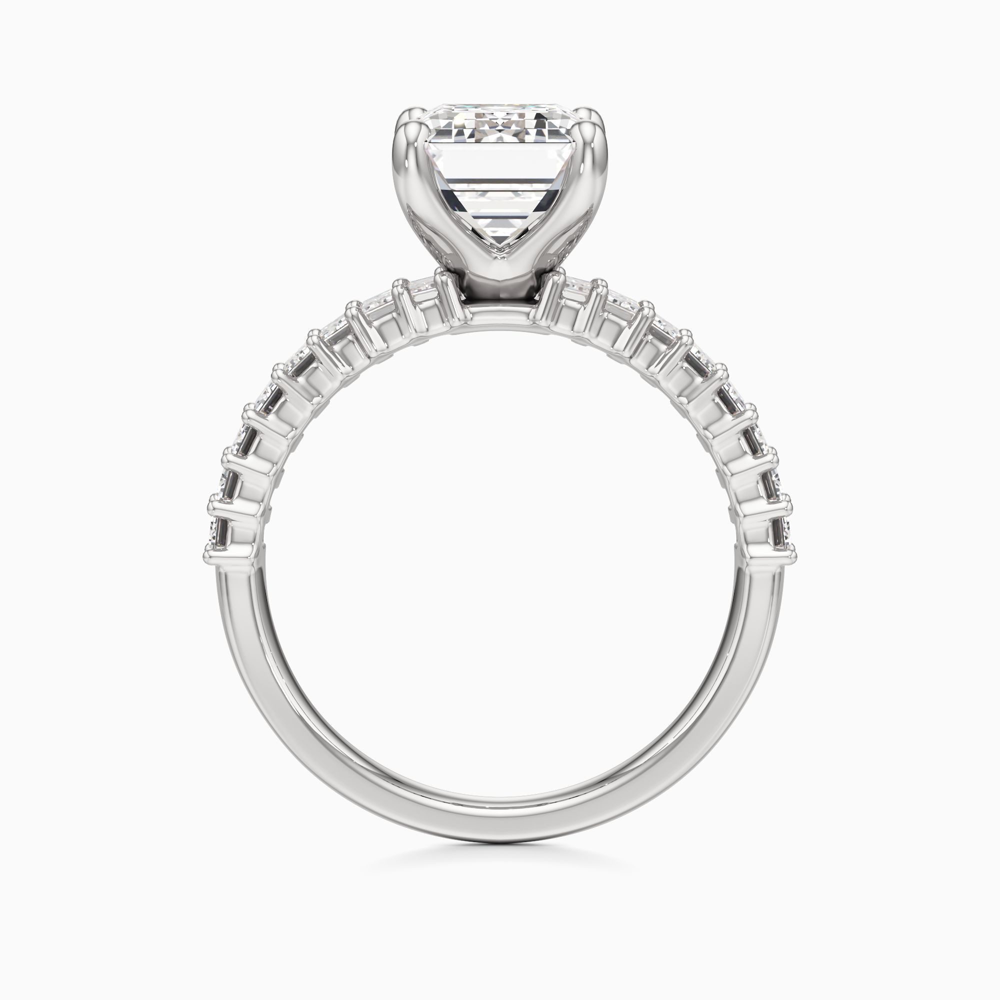 Arabella Lab Grown Diamond Emerald-Cut Engagement Ring - Top view – Image 2 of 4