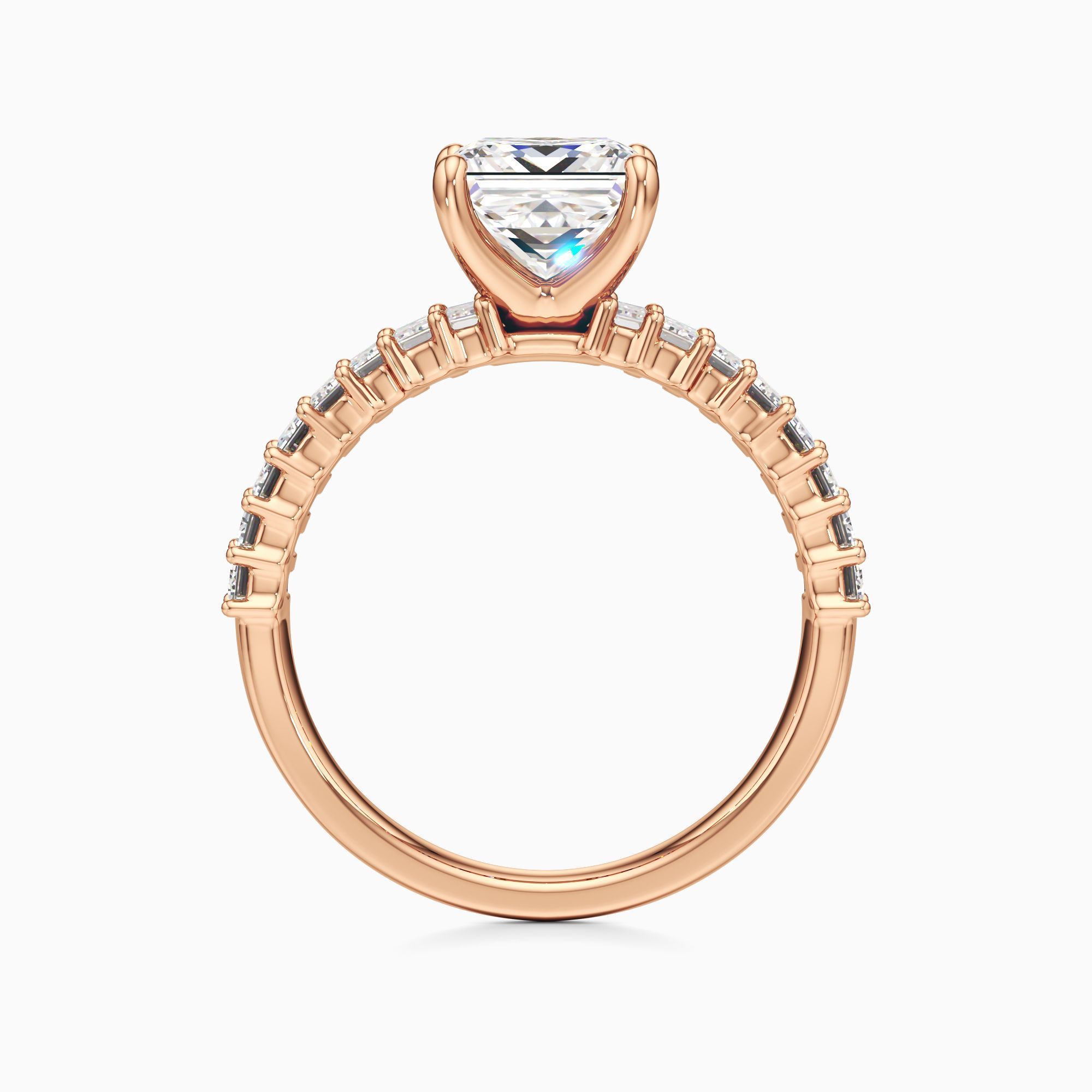 Arabella Lab Grown Diamond Princess-Cut Engagement Ring - Top view – Image 2 of 4