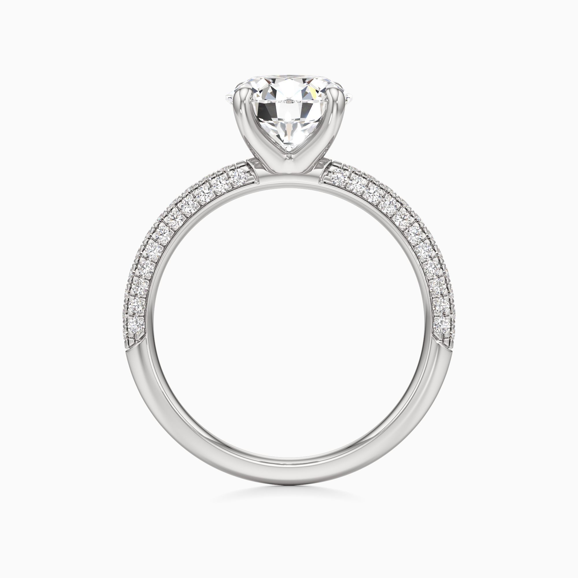 Ariel Lab Grown Diamond Round Engagement Ring - Top view – Image 2 of 4