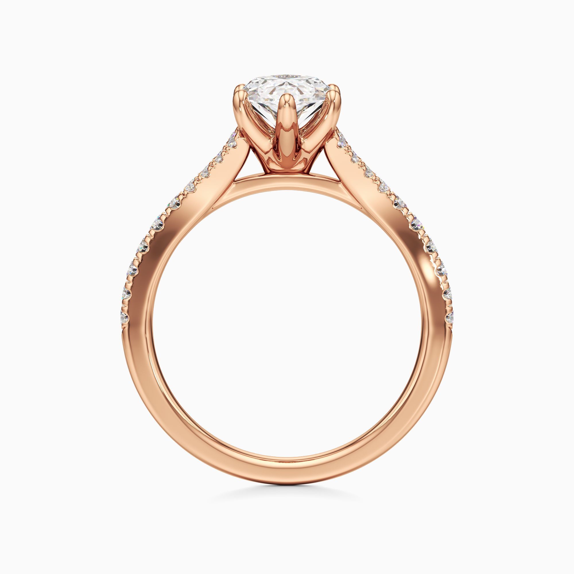 Verona Lab Grown Diamond Marquise-Cut Engagement Ring - Top view – Image 2 of 4