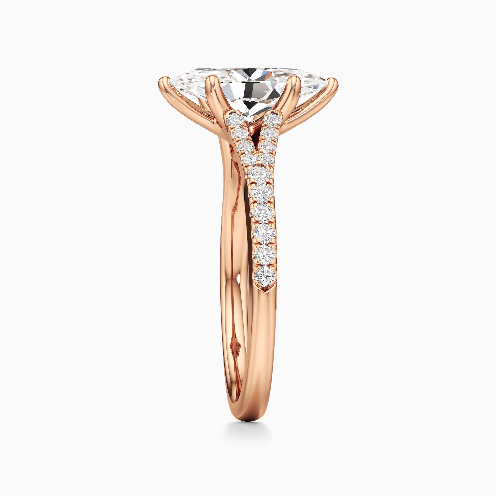 Verona Lab Grown Diamond Marquise-Cut Engagement Ring - Side view – Image 4 of 4