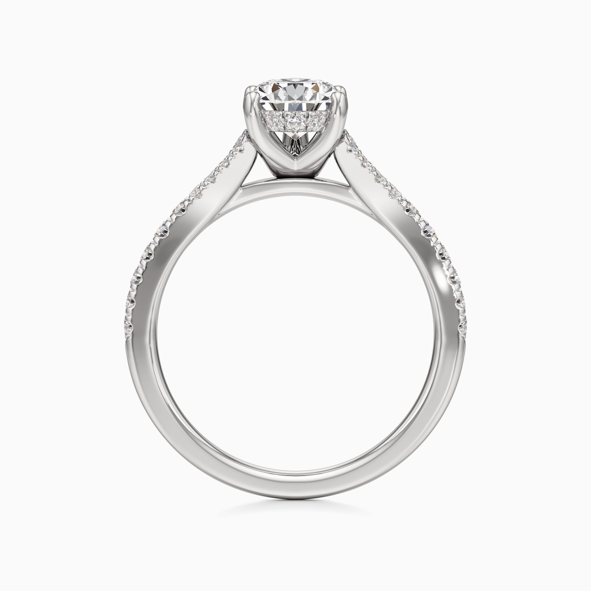 Verona Hidden Halo Lab Grown Diamond Pear-Shaped Engagement Ring - Top view – Image 2 of 4