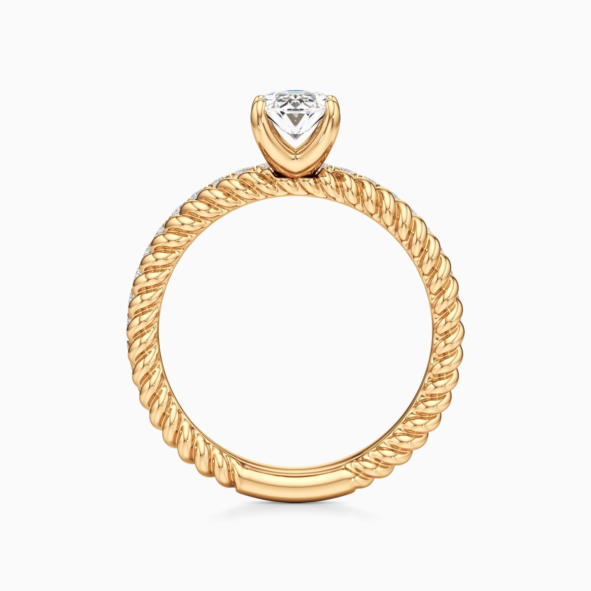 Valeria Lab Grown Diamond Oval Engagement Ring with Wedding Band - Top view – Image 2 of 4