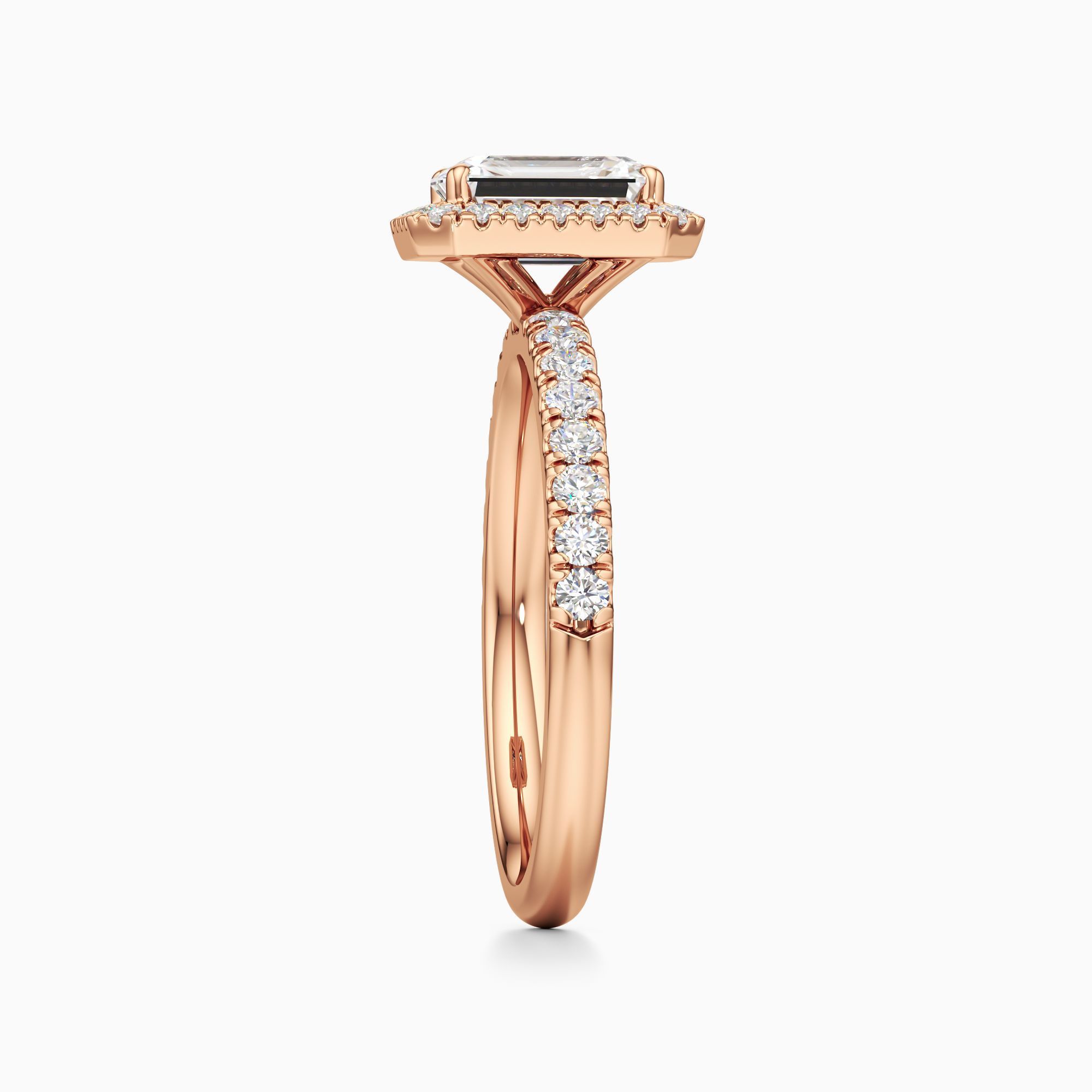 Drea Lab Grown Diamond Emerald-Cut Engagement Ring - Side view – Image 4 of 4