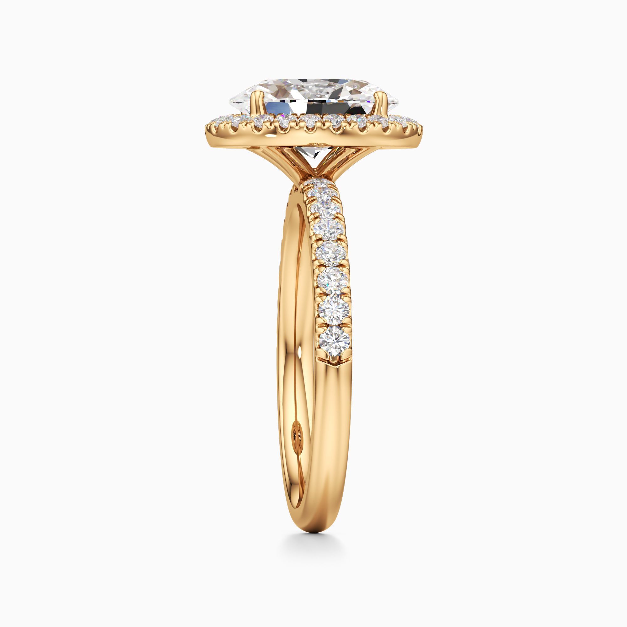 Drea Lab Grown Diamond Oval Engagement Ring - Side view – Image 4 of 4