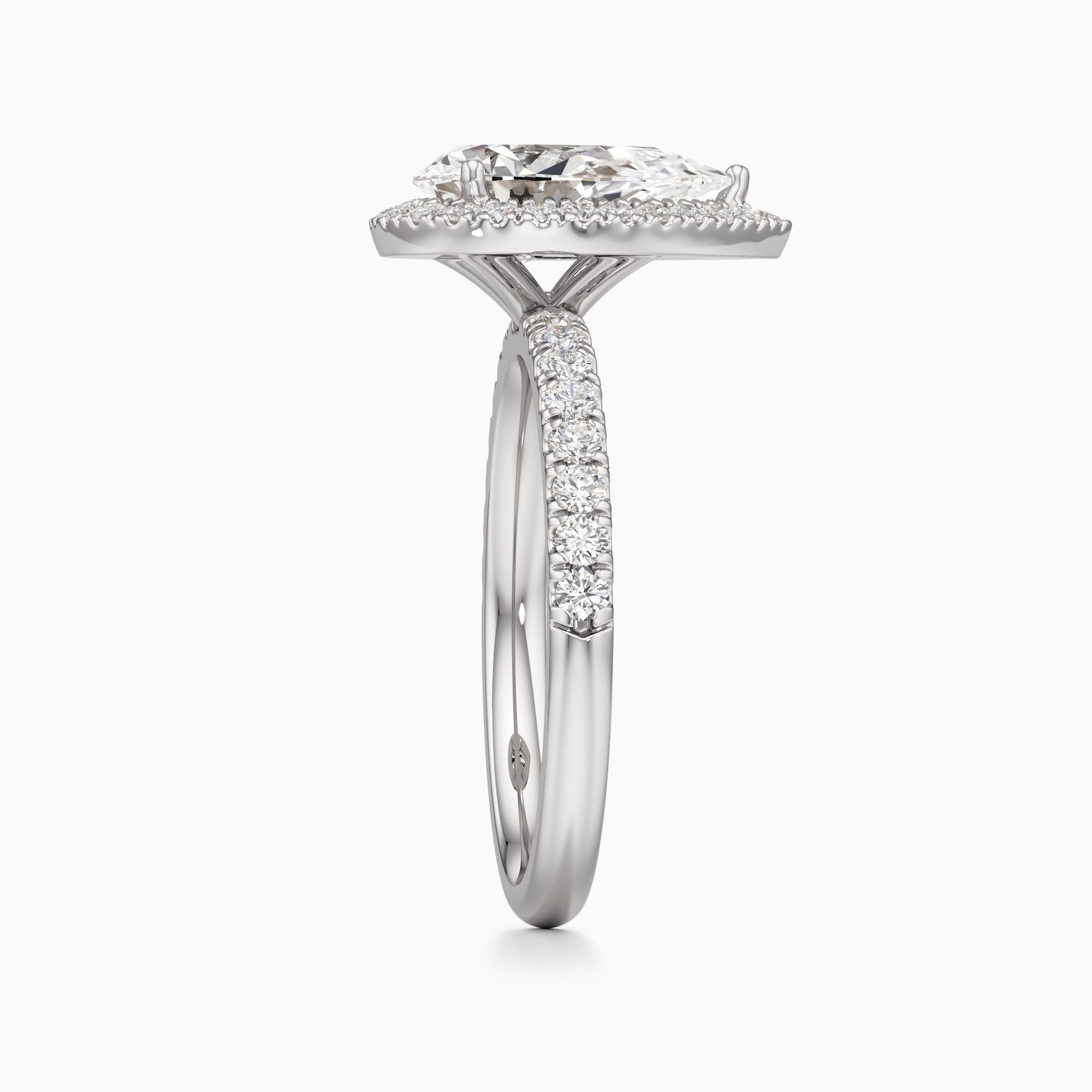 Drea Lab Grown Diamond Pear-Shaped Engagement Ring - Side view – Image 4 of 4