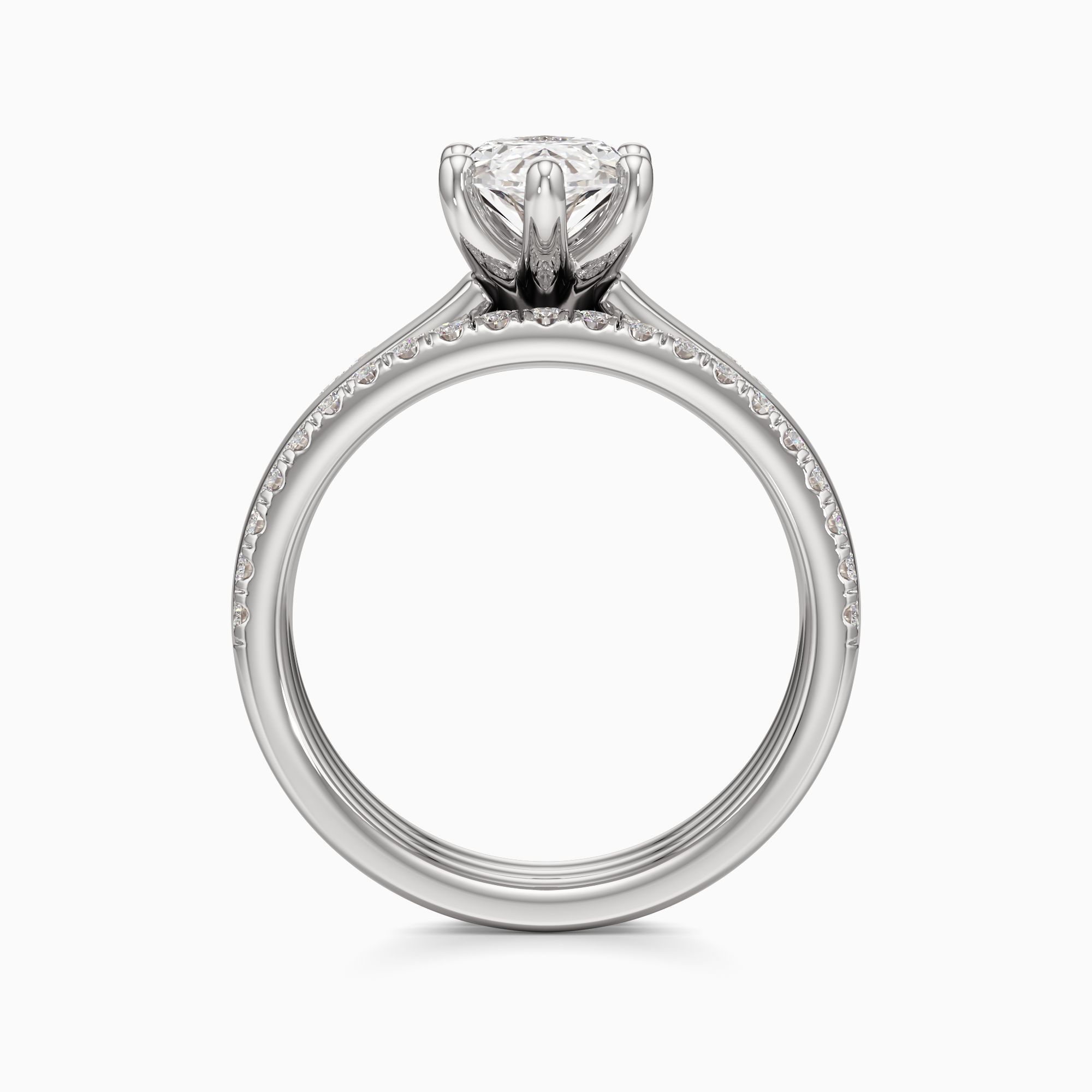 Devon Lab Grown Diamond Marquise-Cut Engagement Ring with Wedding Bands - Top view – Image 2 of 4