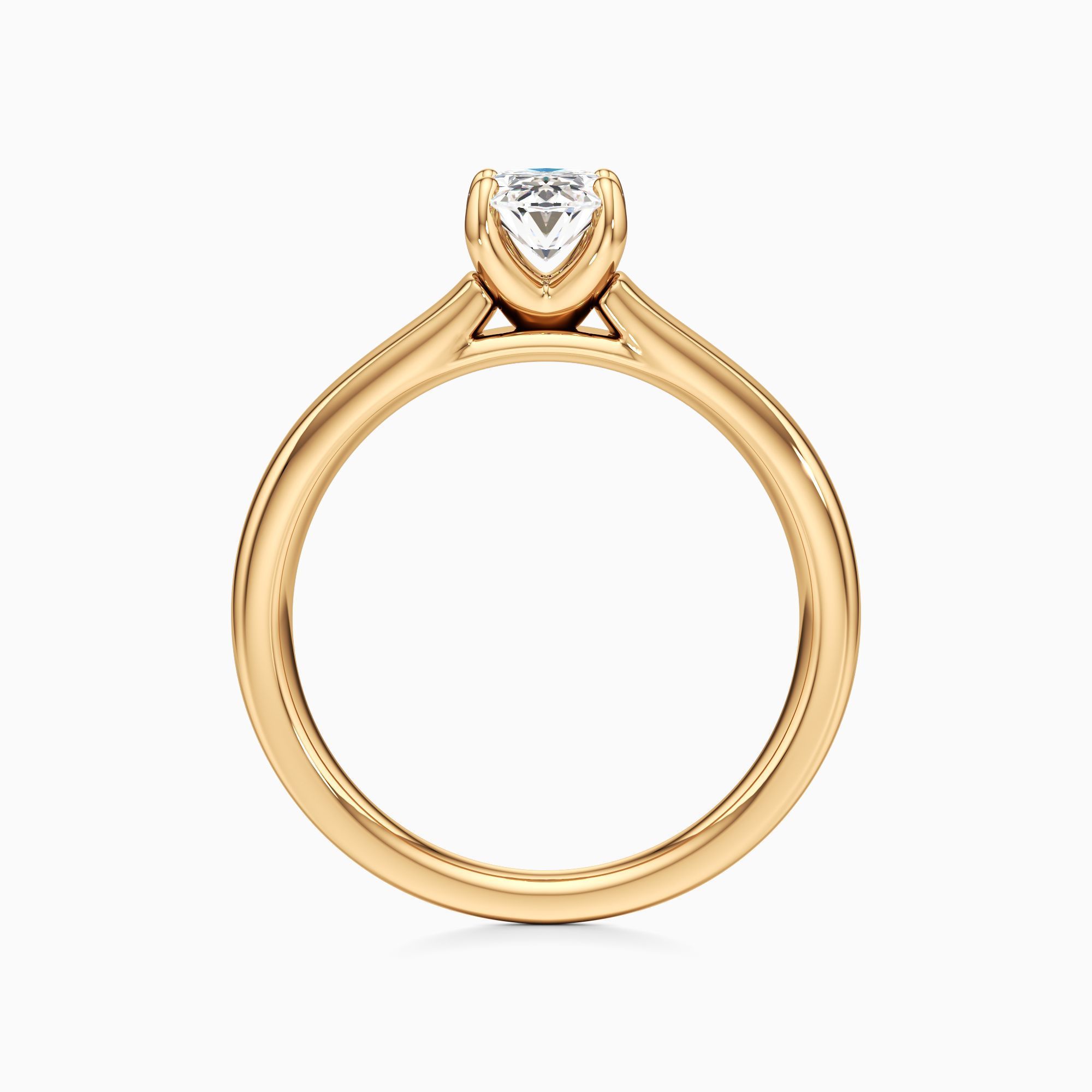 Devon Natural Diamond Oval Engagement Ring - Top view – Image 2 of 4