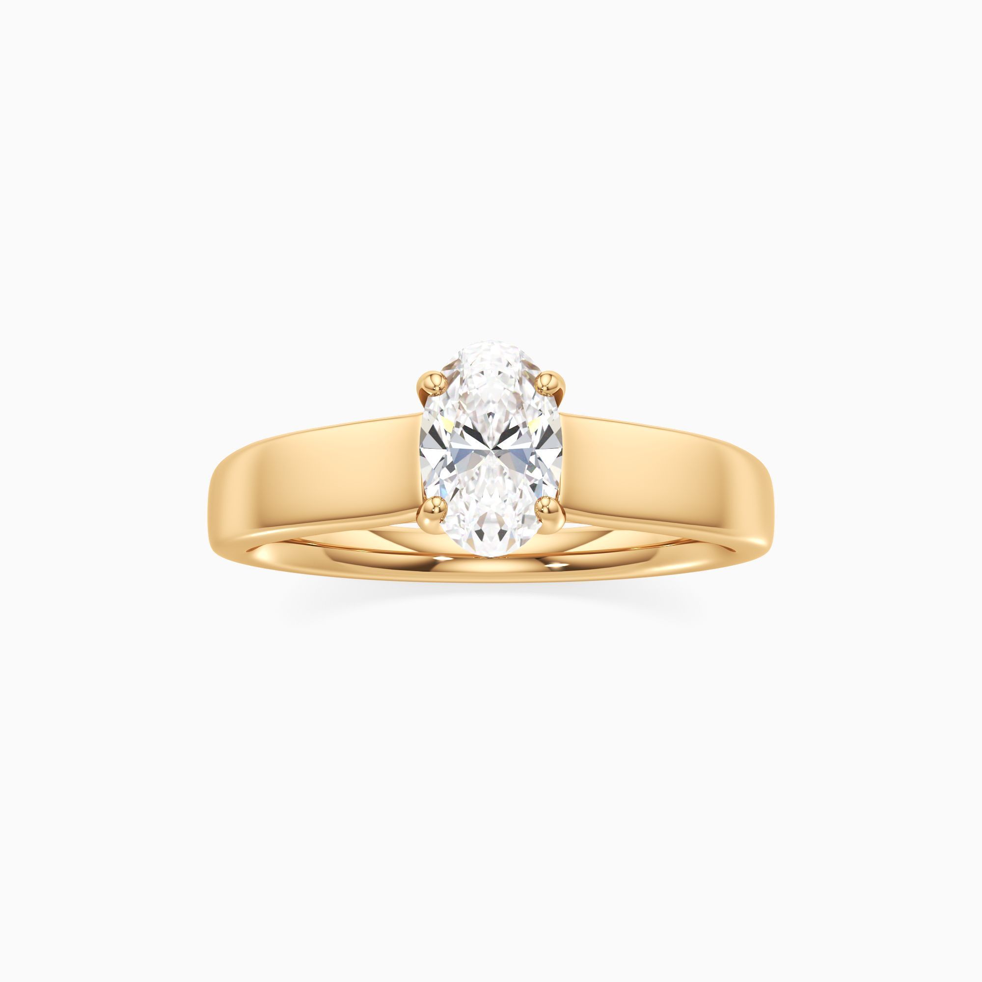 Devon Natural Diamond Oval Engagement Ring - Through Finger view – Image 3 of 4