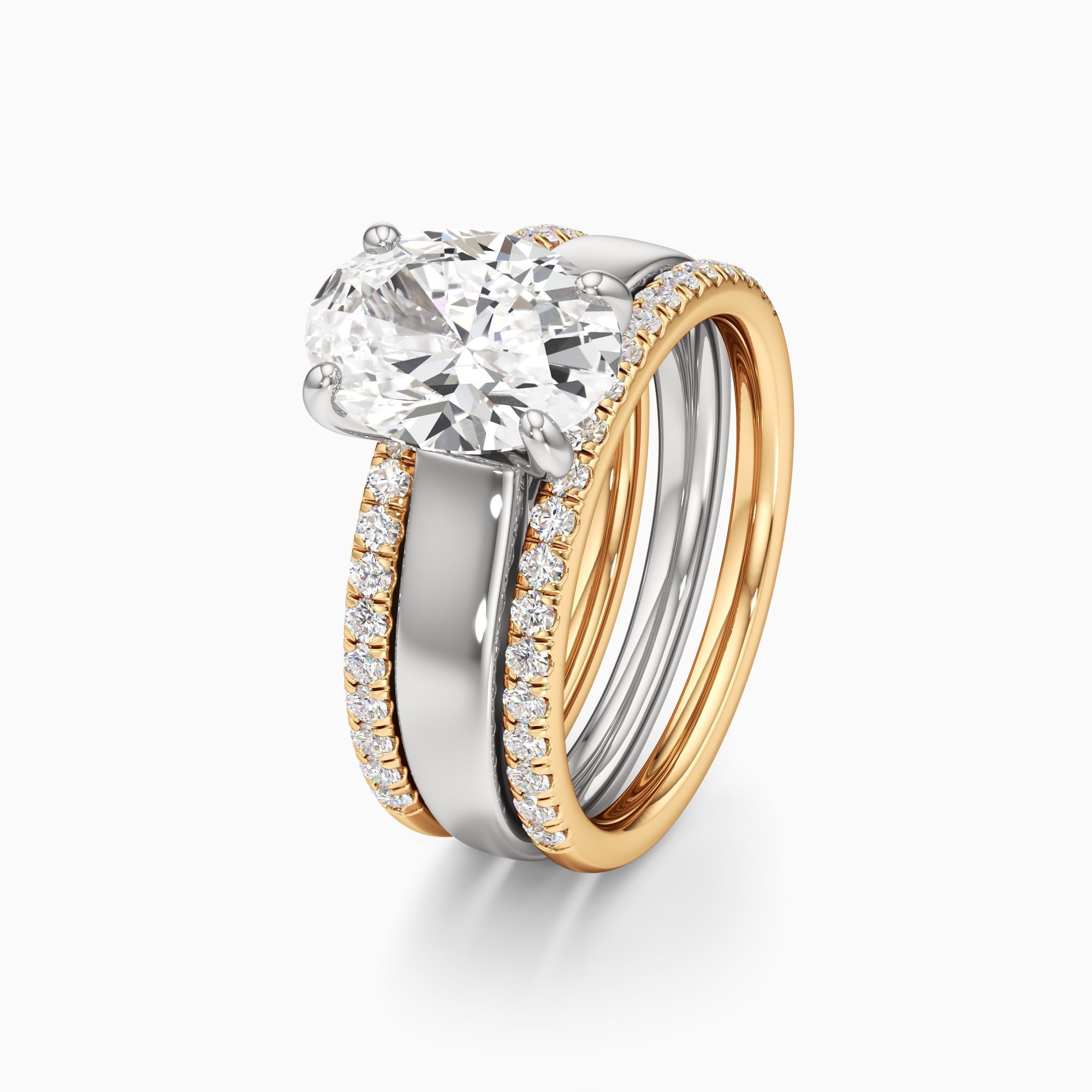 Devon Lab Grown Diamond Oval Engagement Ring with Wedding Bands - Primary view – Image 1 of 4